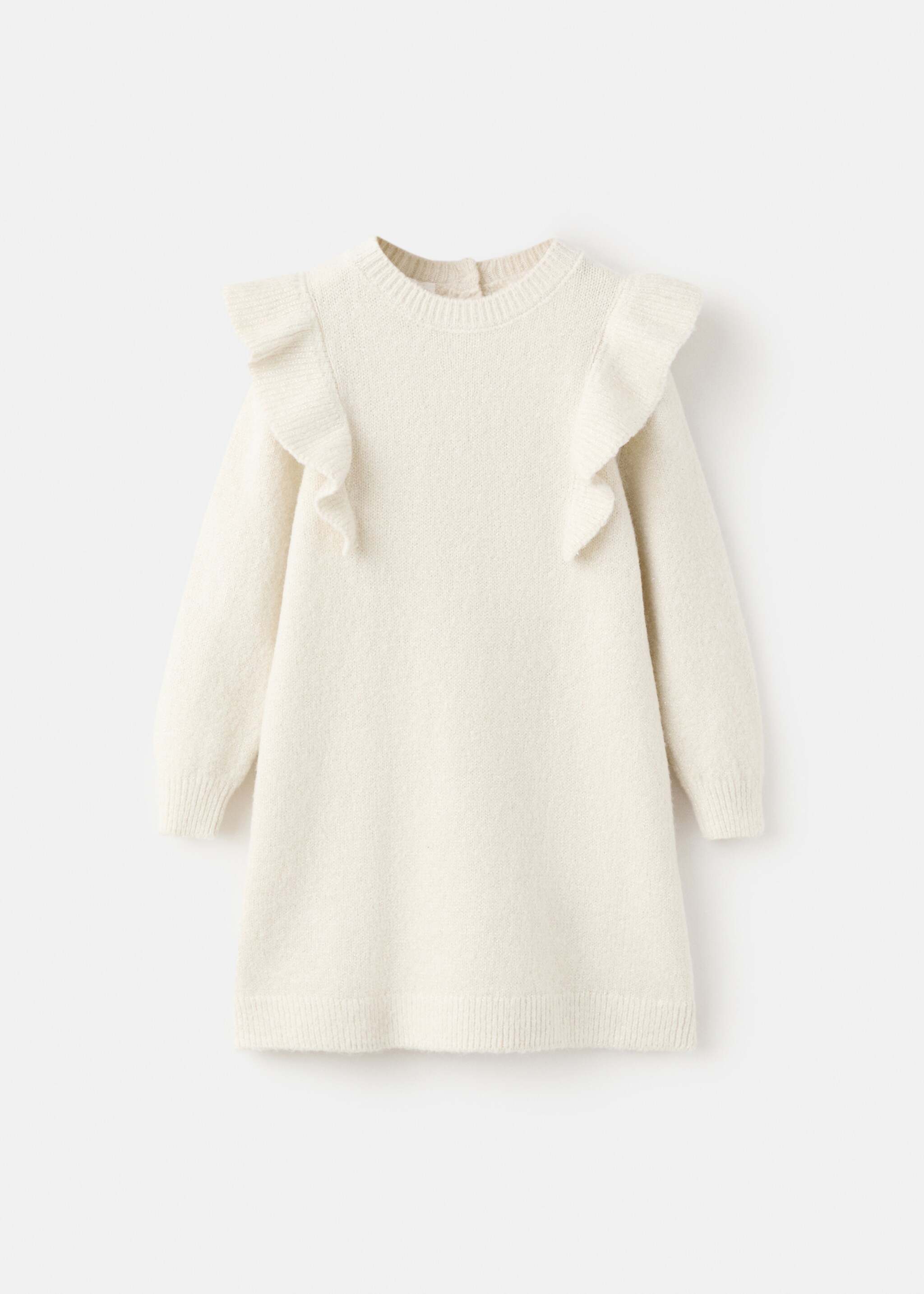 Lurex ruffled dress - Article without model, Beige. Ref: 27091180-00.