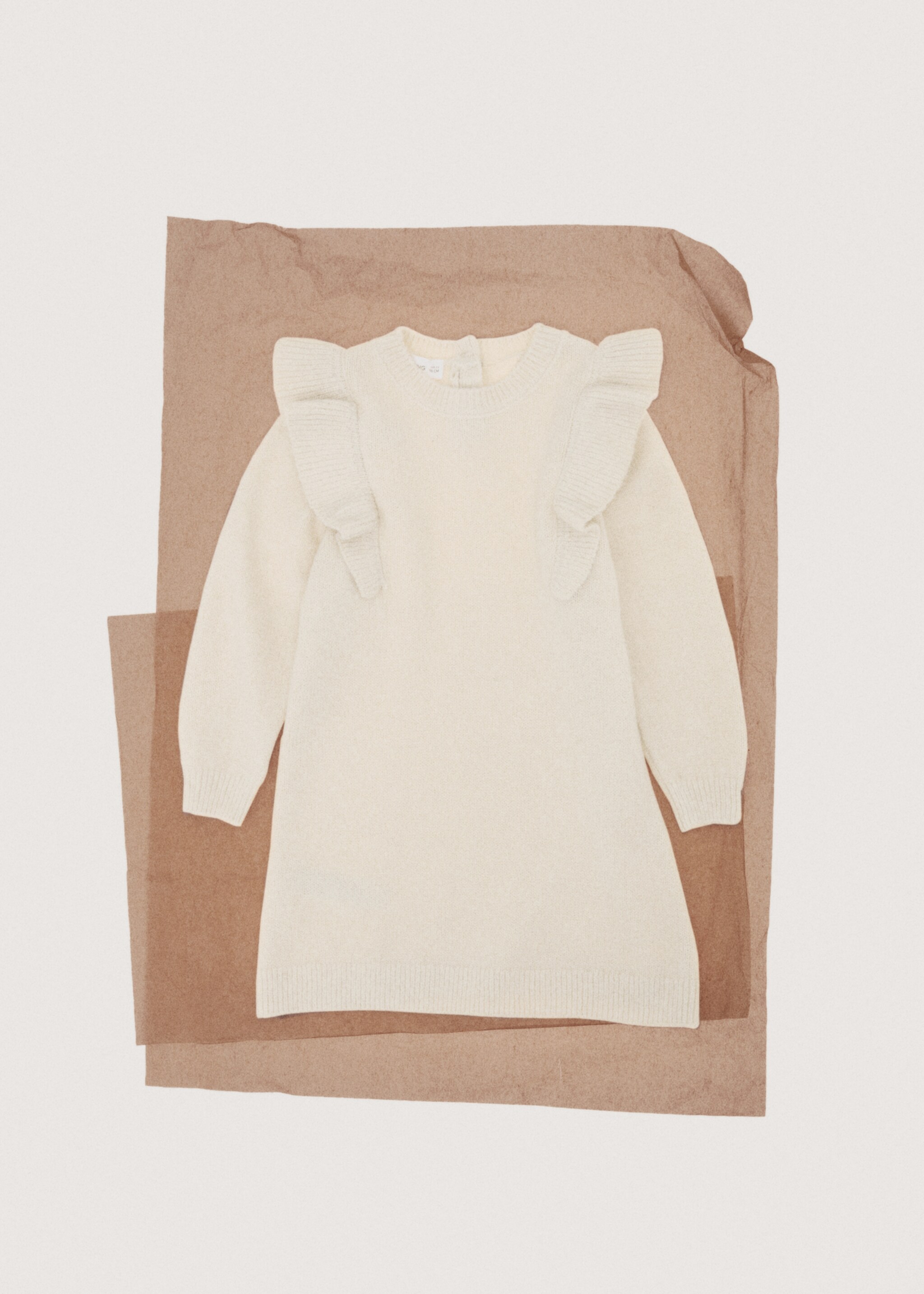 Lurex-Kleid mit Volants - Detail des Artikels 7, Beige. Ref: 27091180-00.