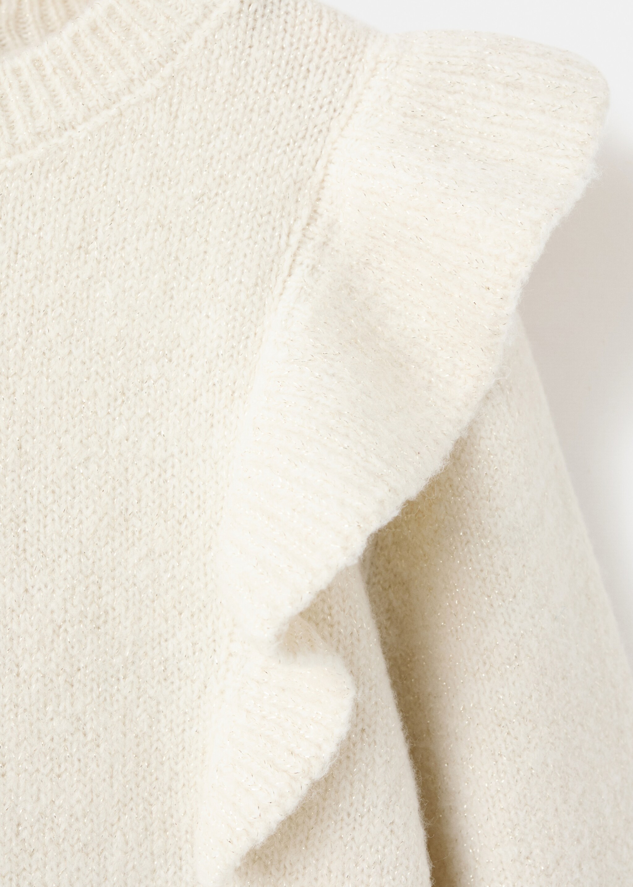 Lurex ruffled dress - Details of the article 8, Beige. Ref: 27091180-00.