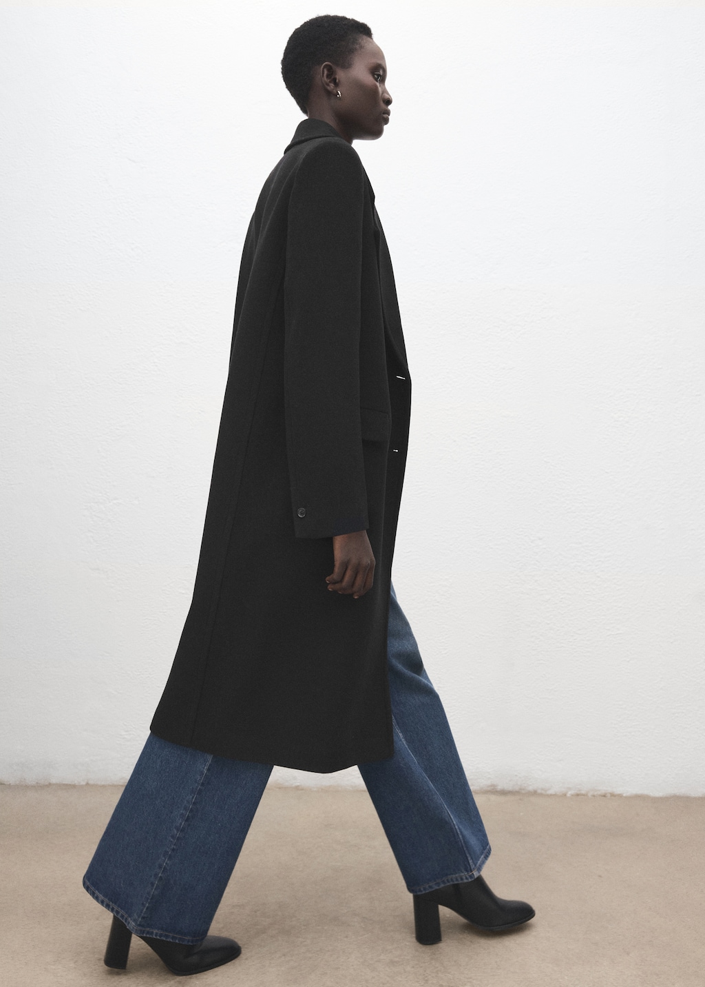 Mango Double-breasted wool coat