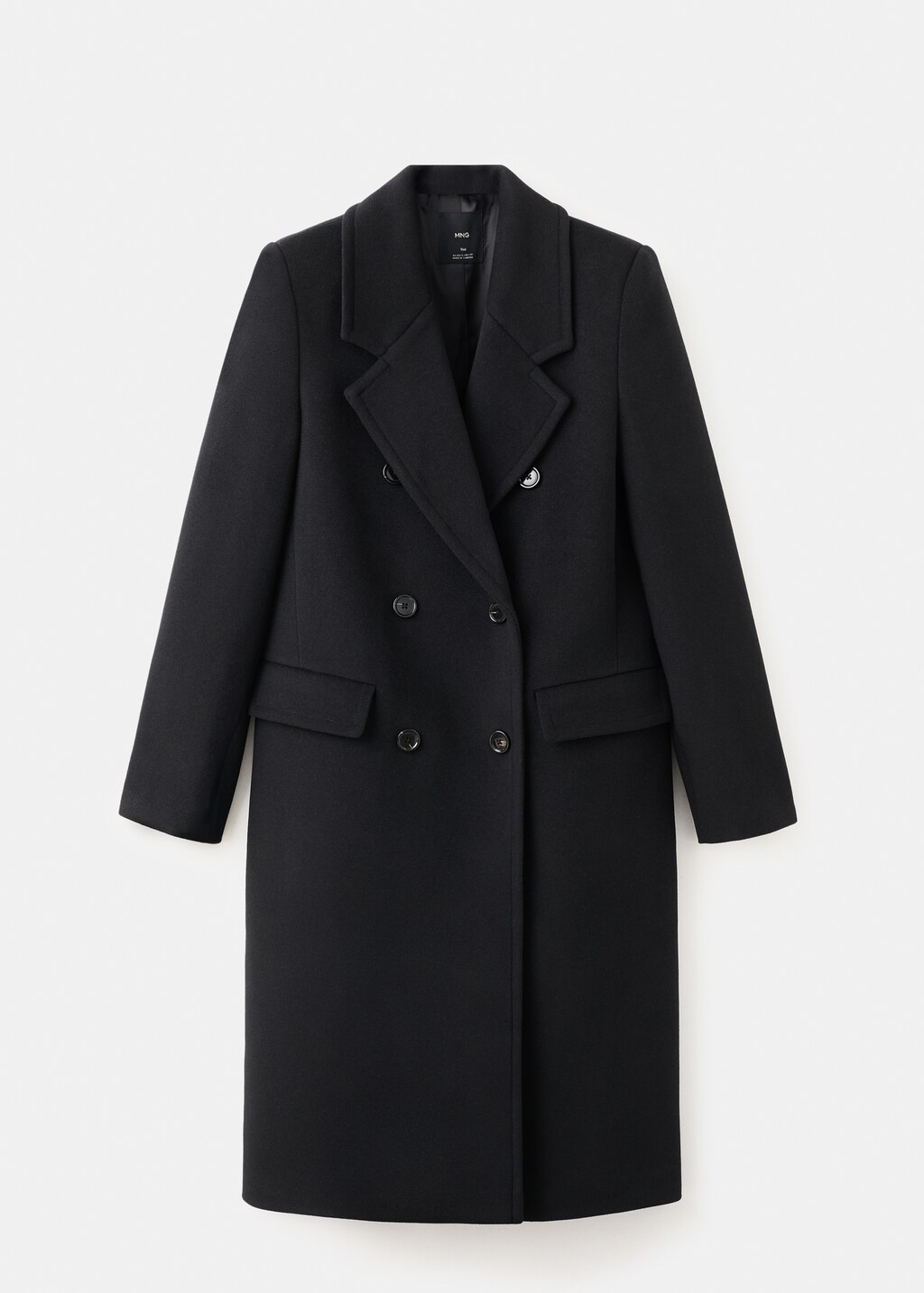 Mango Double-breasted wool coat