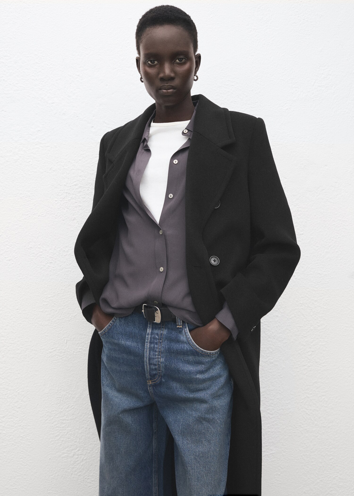 Παλτό μάλλινο διπλή σειρά κουμπιών - Λεπτομέρεια του προϊόντος 2