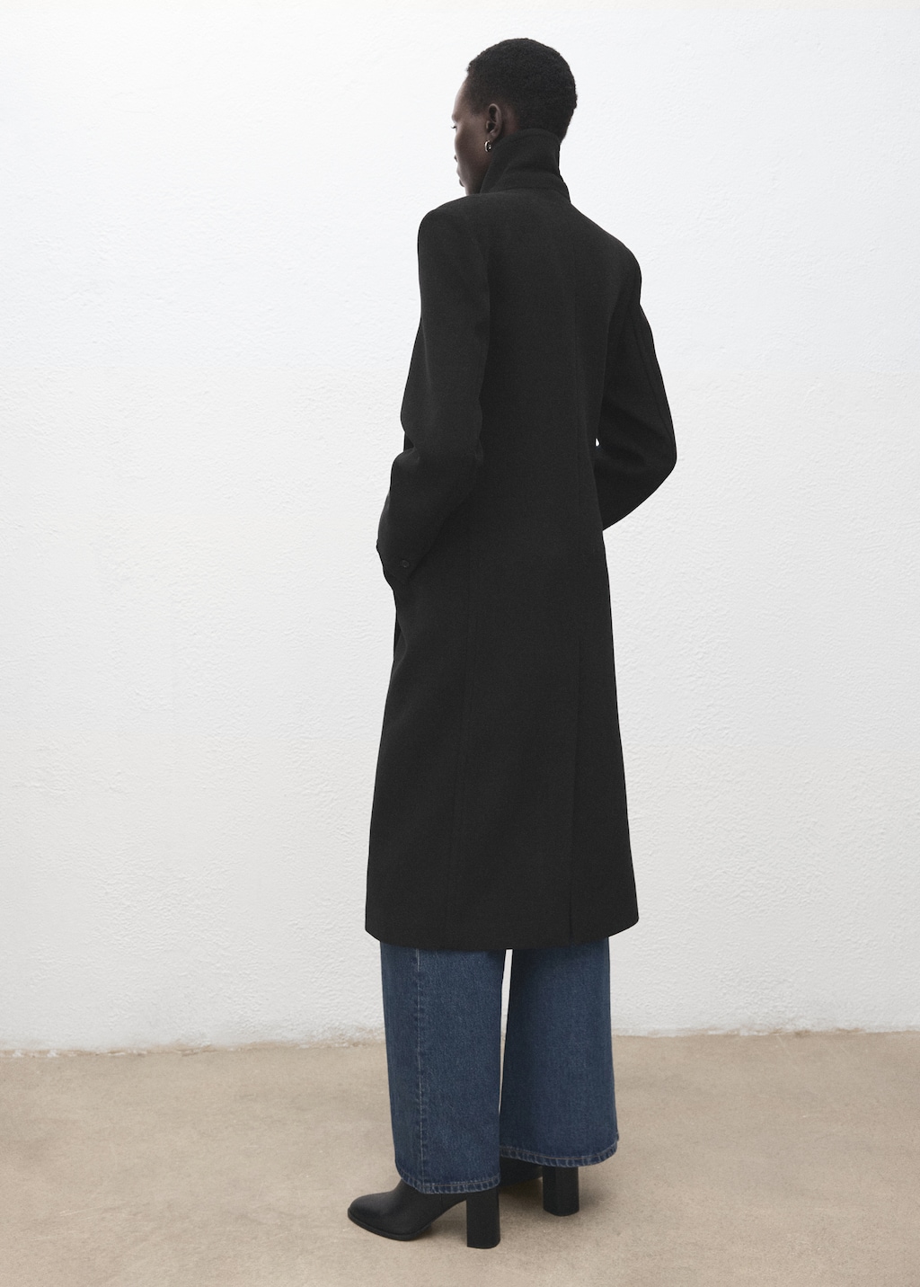 Double-breasted wool coat