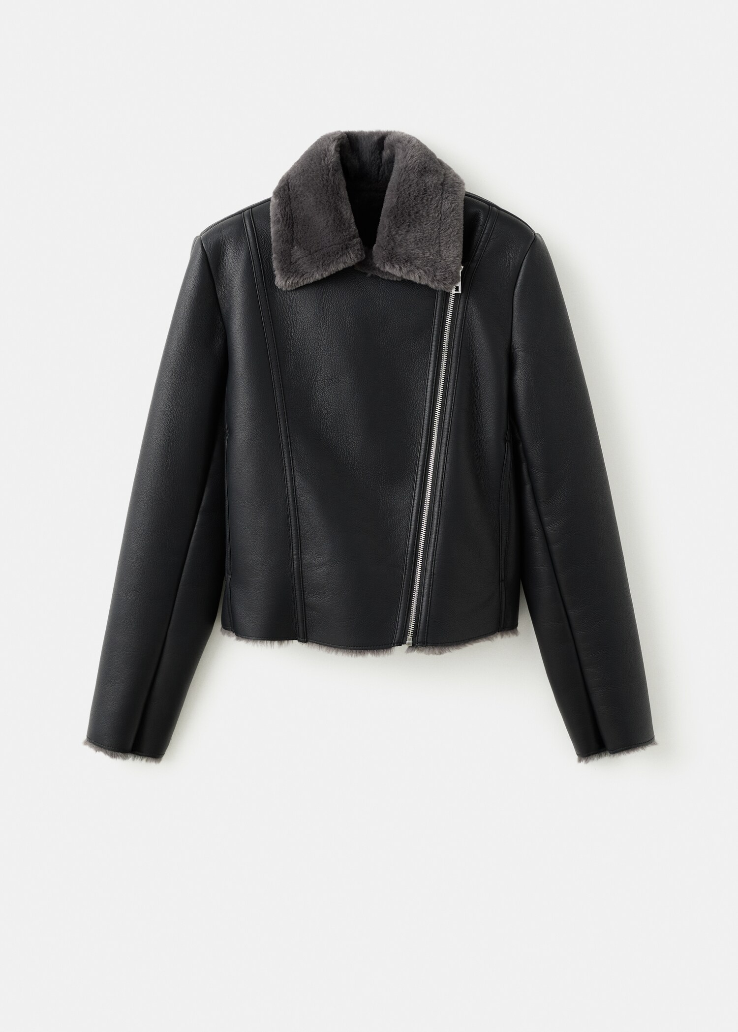 Faux fur biker jacket - Article without model