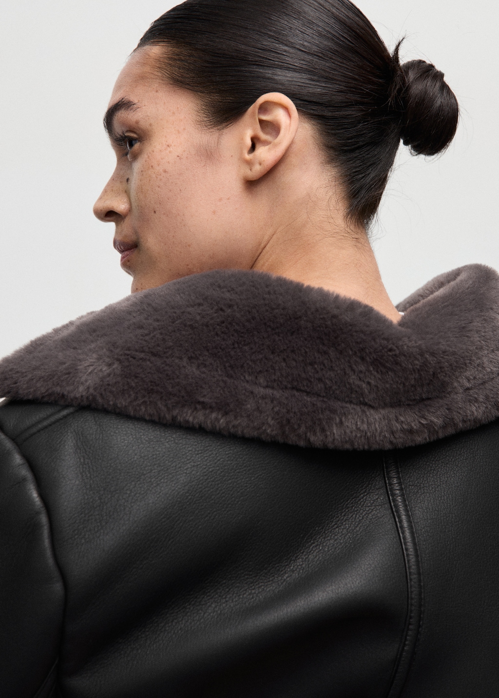 Faux fur biker jacket