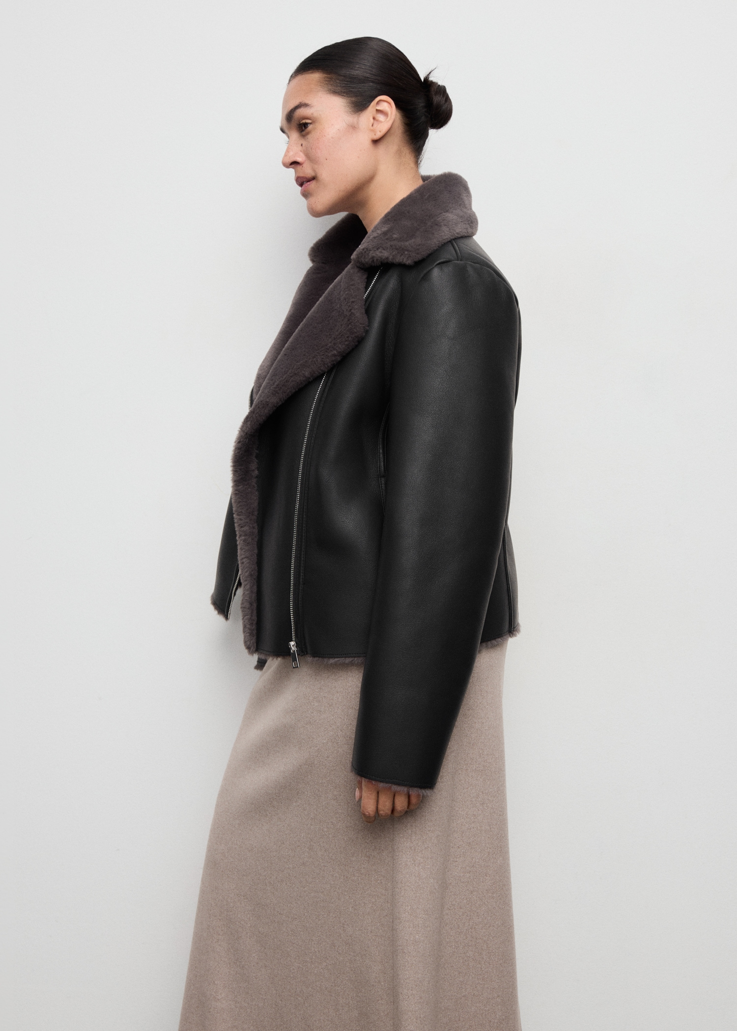 Faux Fur Biker Jacket