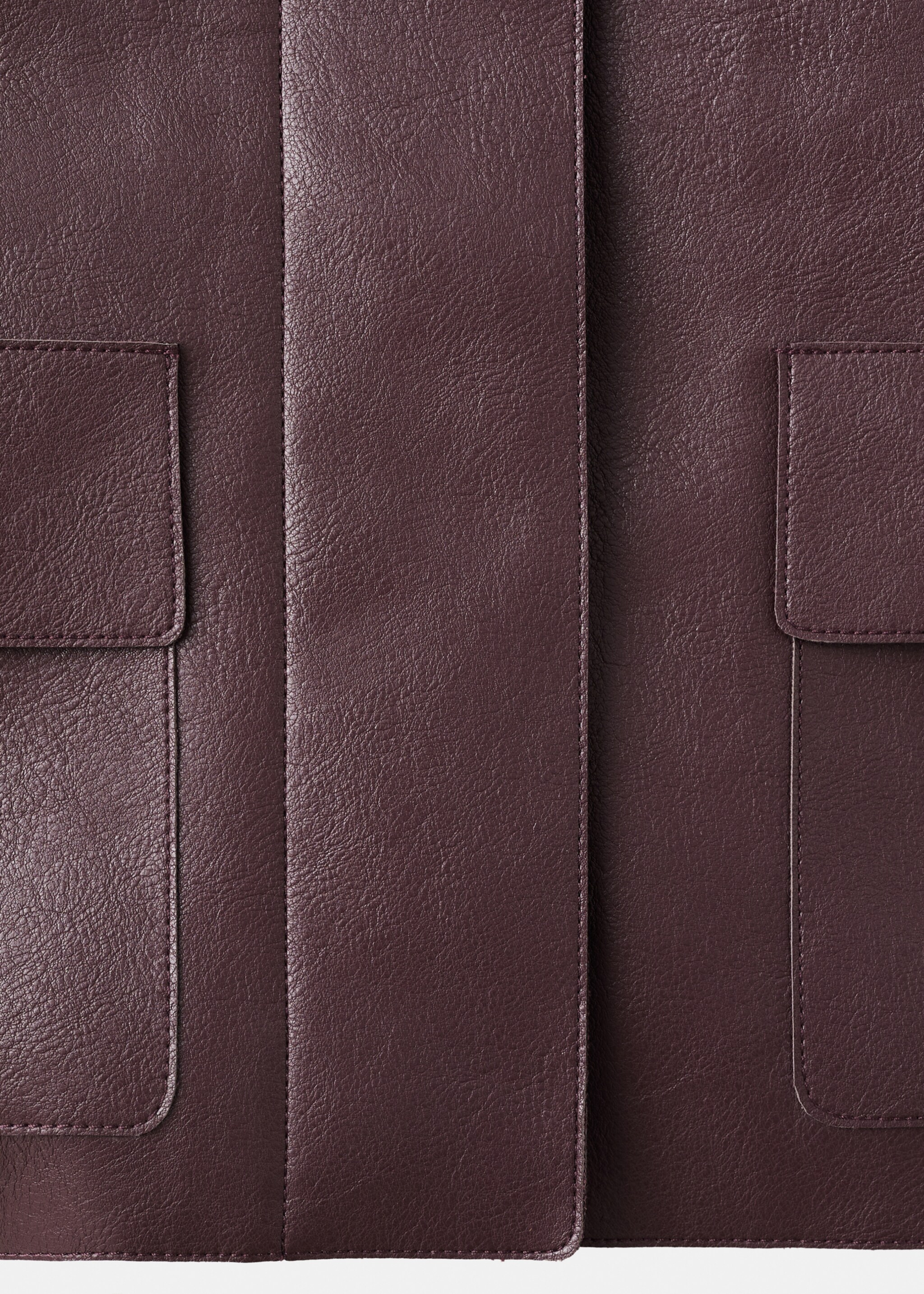 Faux leather effect jacket with pockets - Details of the article 0, Maroon. Ref: 27091189-00.