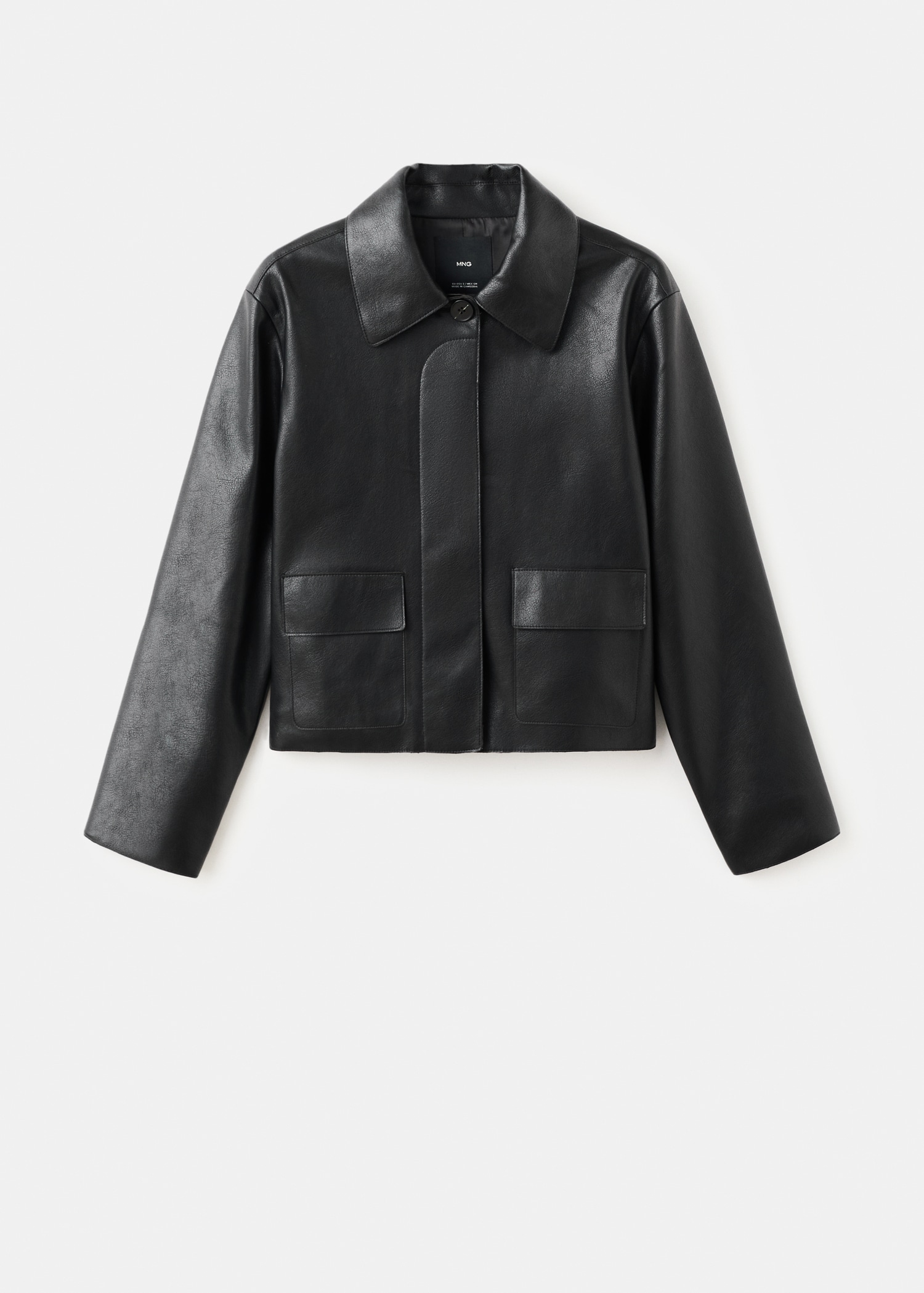 Faux leather effect jacket with pockets - Article without model