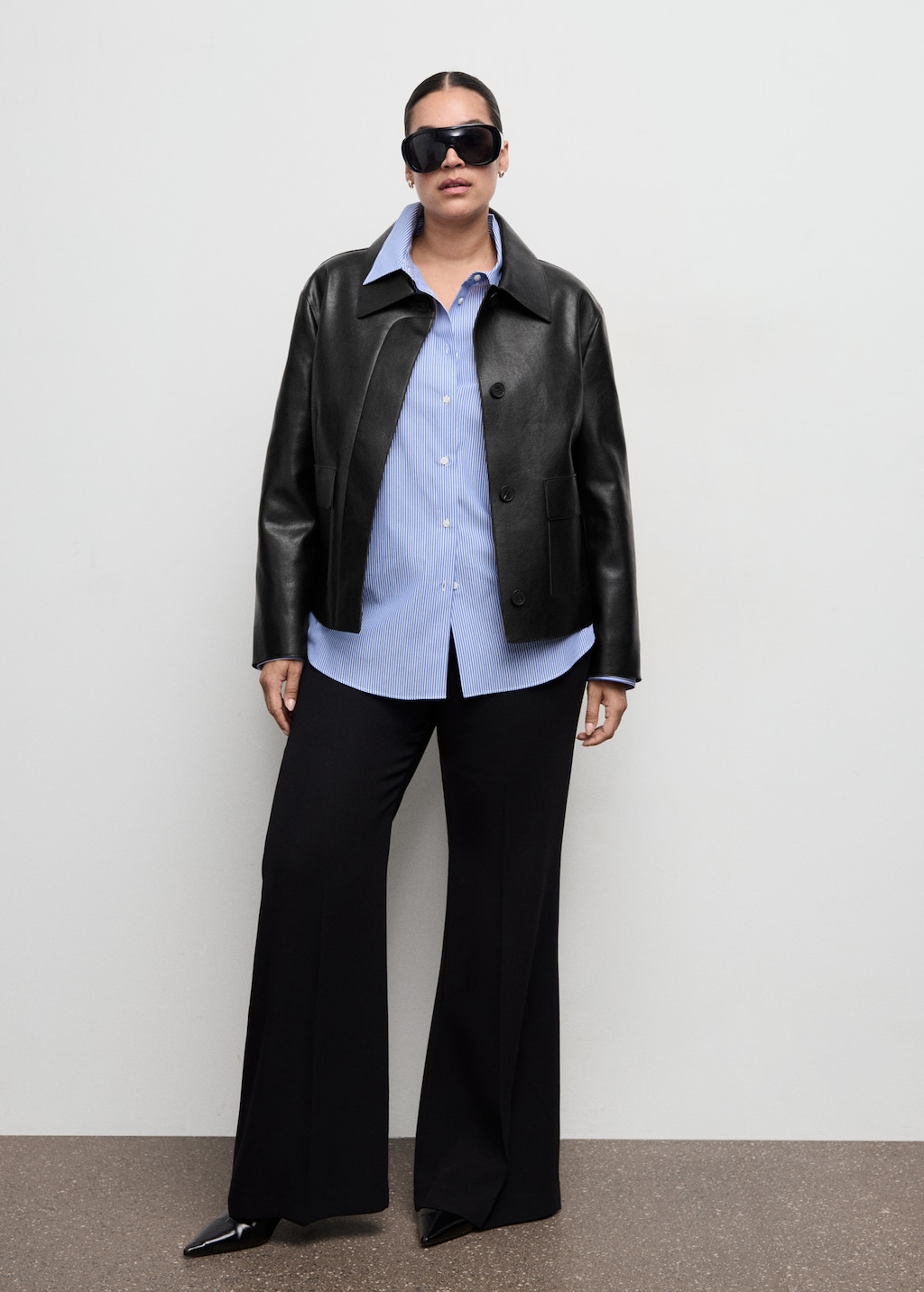 Mango Faux-leather jacket with pockets