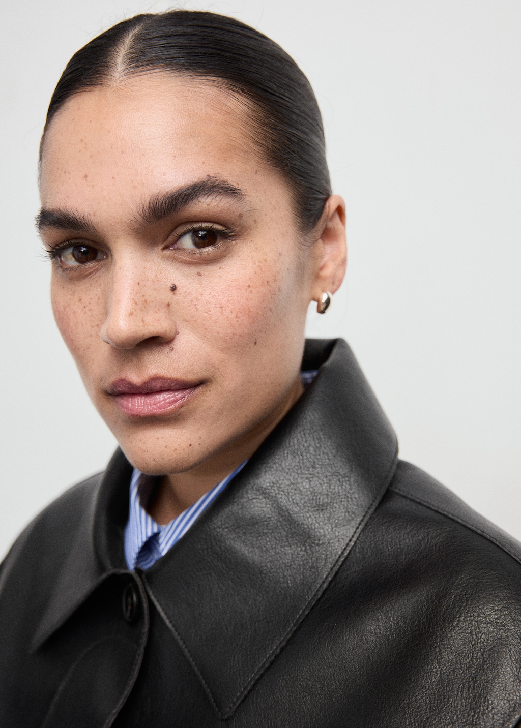 Mango Faux-leather jacket with pockets