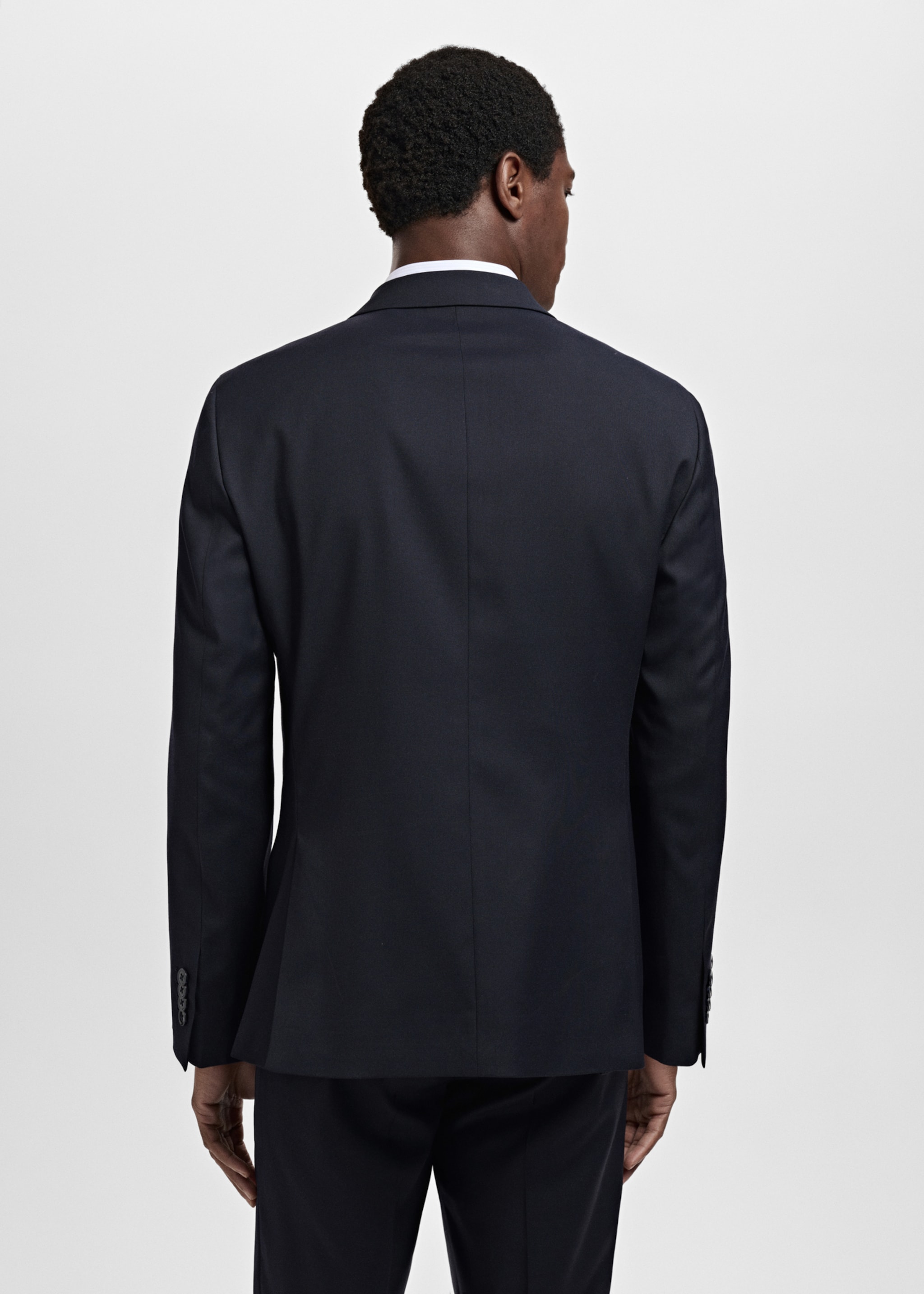 Milan slim-fit suit jacket - Reverse of the article, Navy. Ref: 27051223-00.