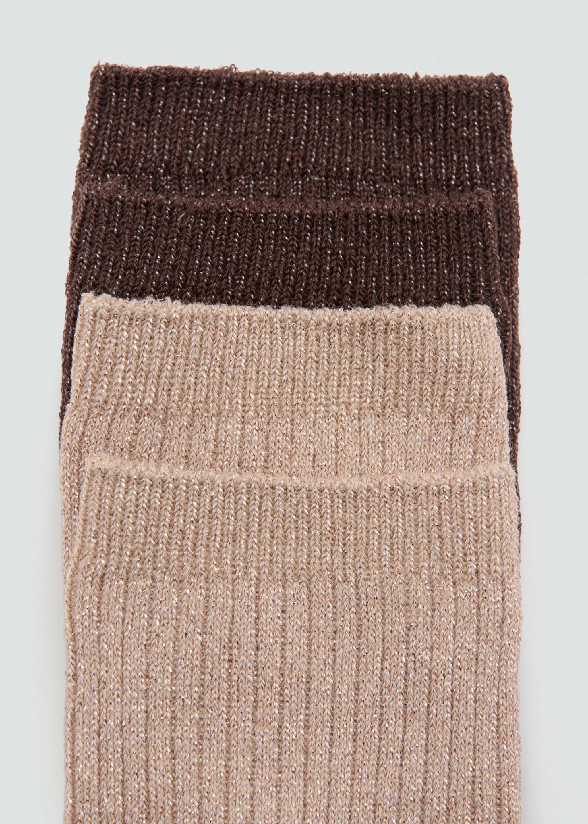Pack of 2 ribbed lurex socks - Medium plane, Beige. Ref: 27091194-00.