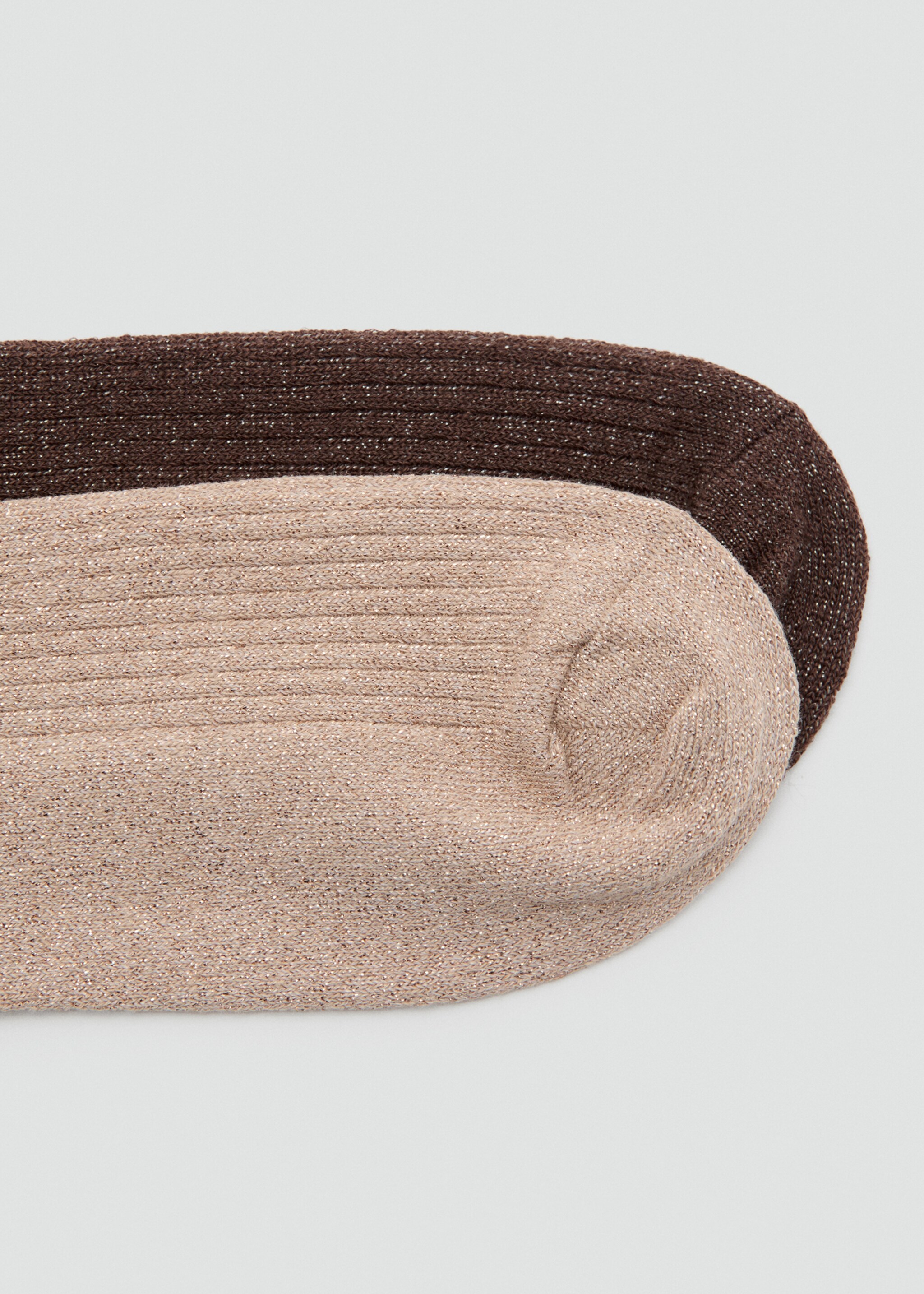 Pack of 2 ribbed lurex socks - Details of the article 1, Beige. Ref: 27091194-00.