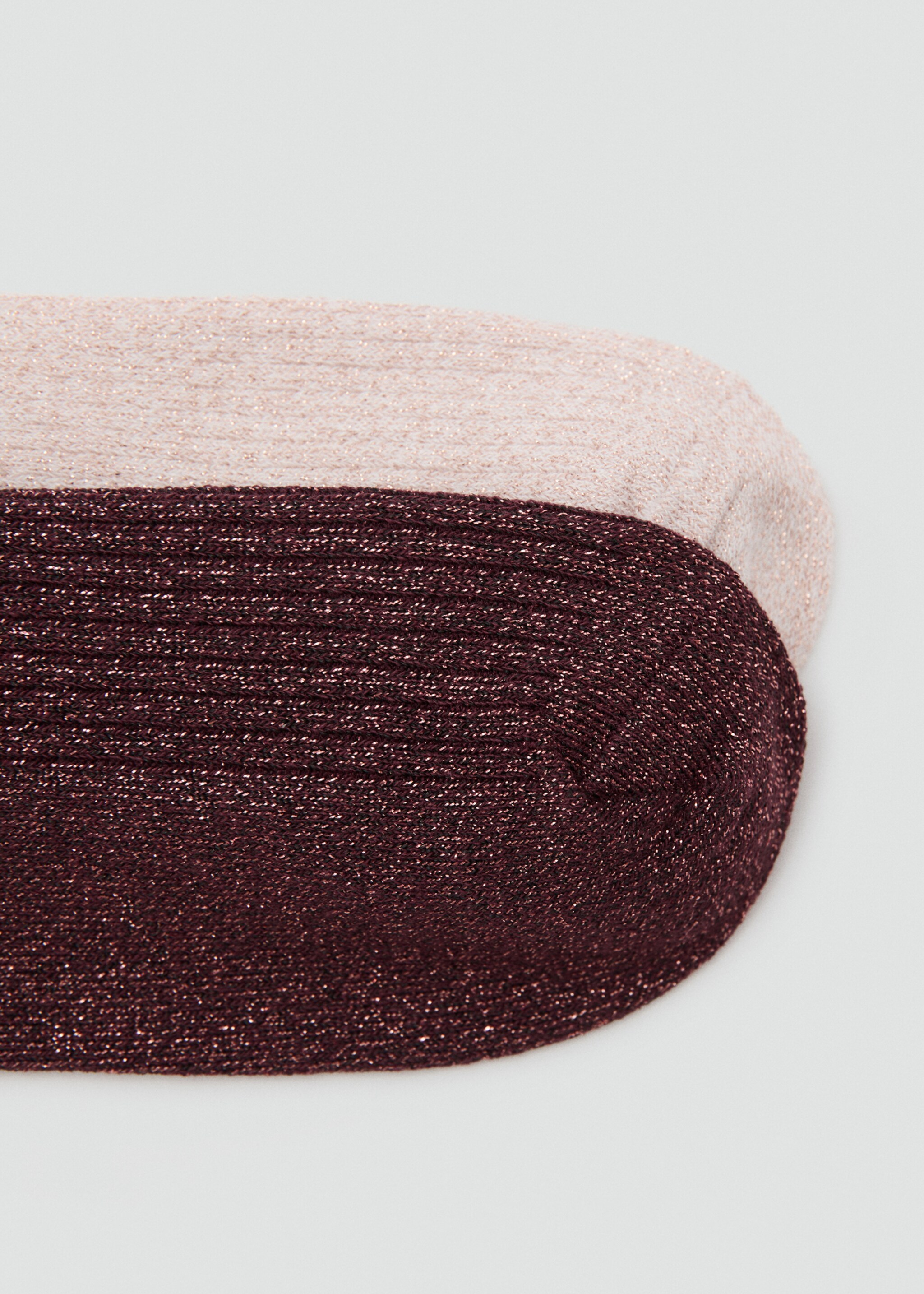 Pack of 2 ribbed lurex socks - Details of the article 2, Light Pink. Ref: 27091194-00.