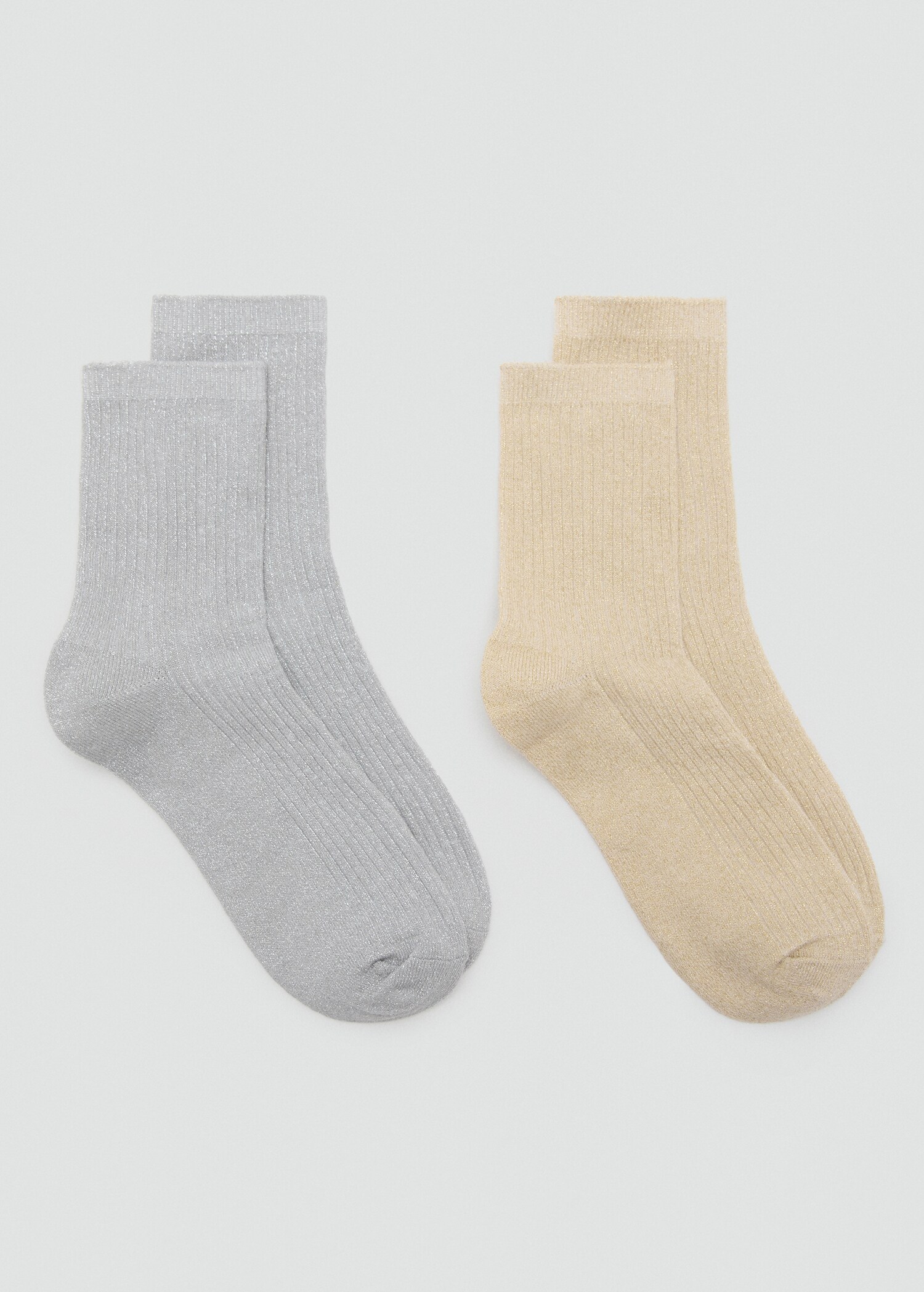 Pack of 2 ribbed lurex socks - Article without model