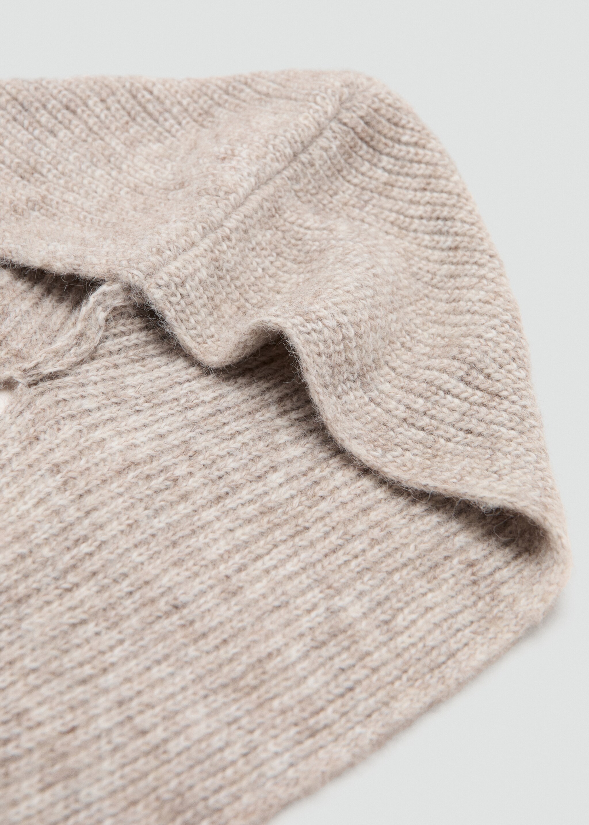 Combined knit scarf - Details of the article 1, Medium Brown. Ref: 27091195-00.