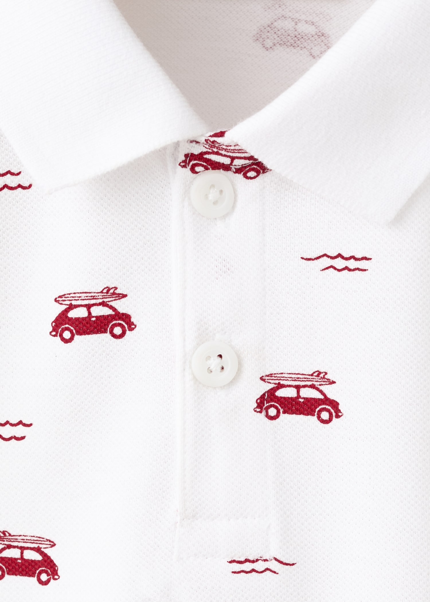Printed cotton polo shirt - Details of the article 0