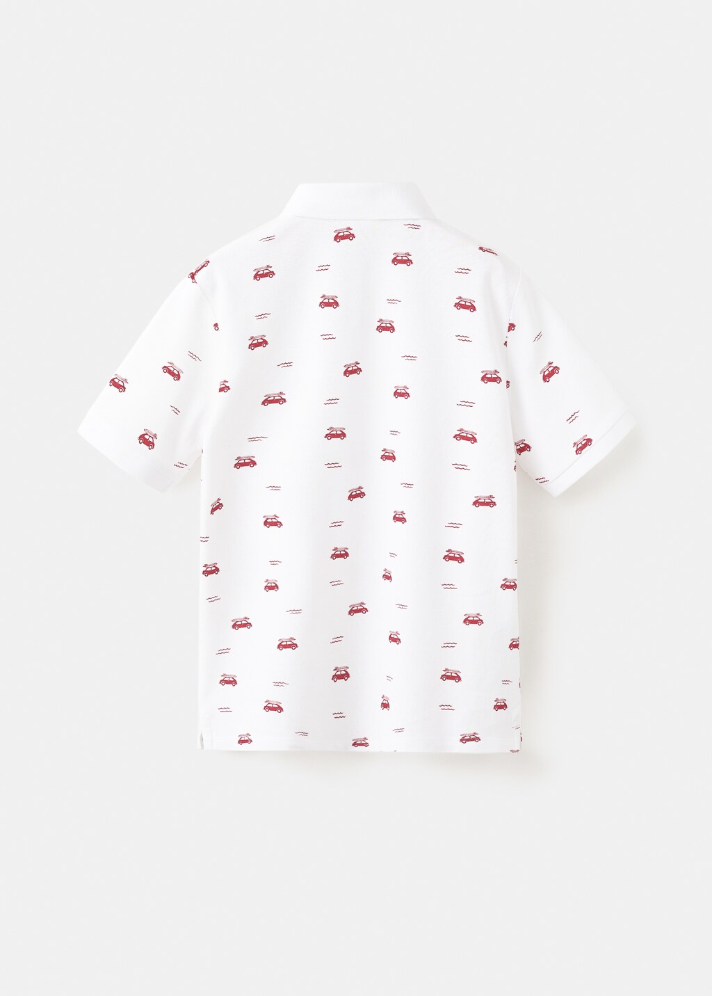 Printed cotton polo shirt