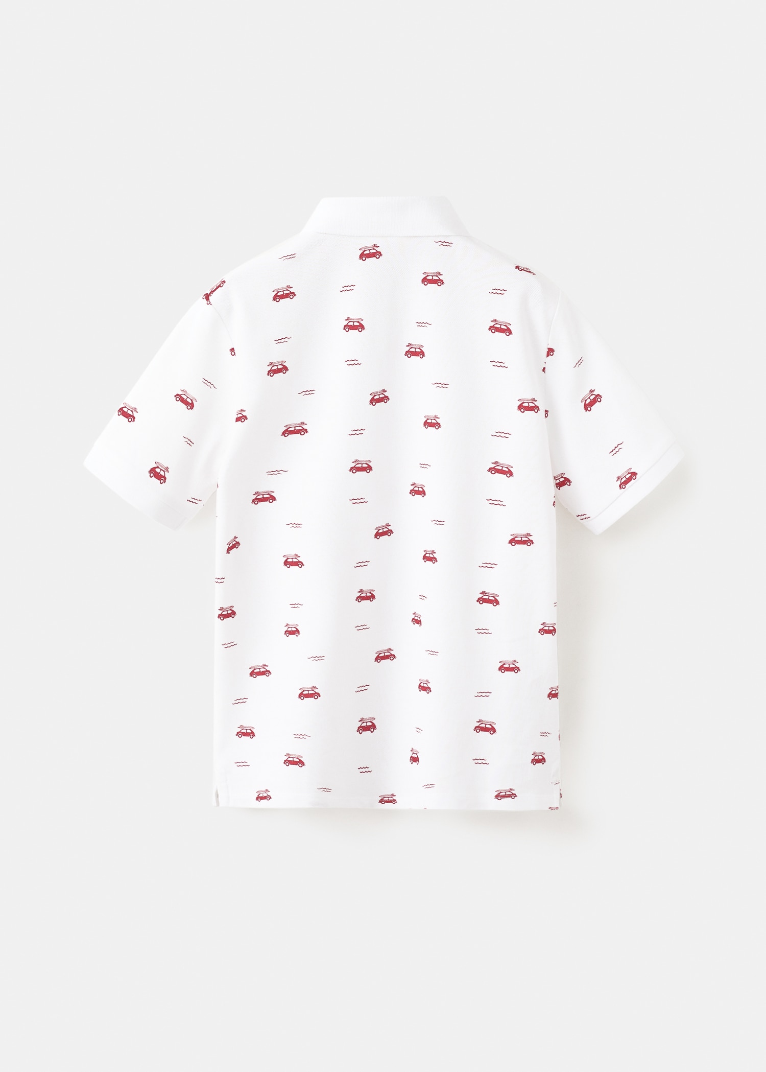 Printed cotton polo shirt - Reverse of the article