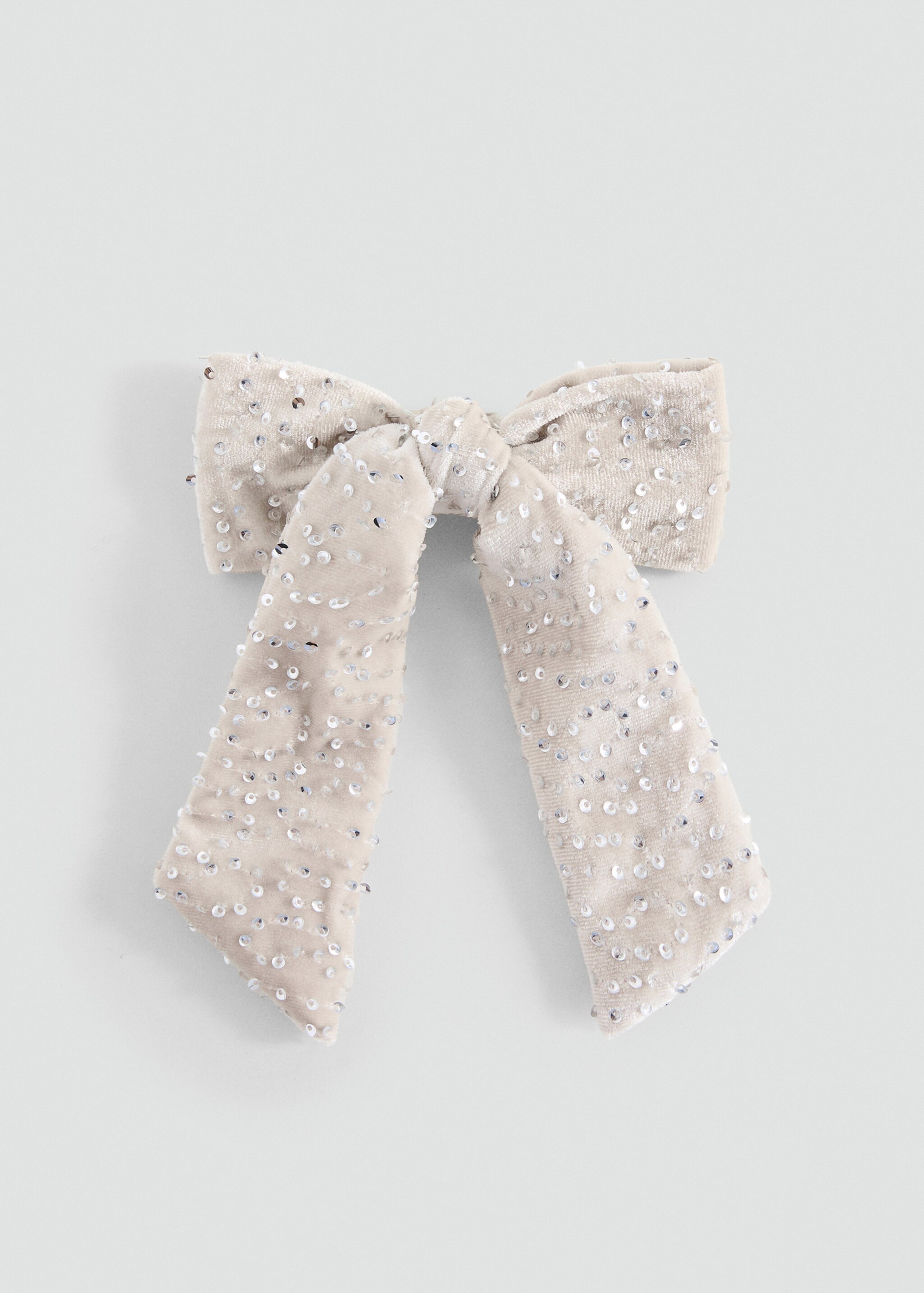 Hair clip with sequin bow - Article without model, Sand. Ref: 27091203-00.
