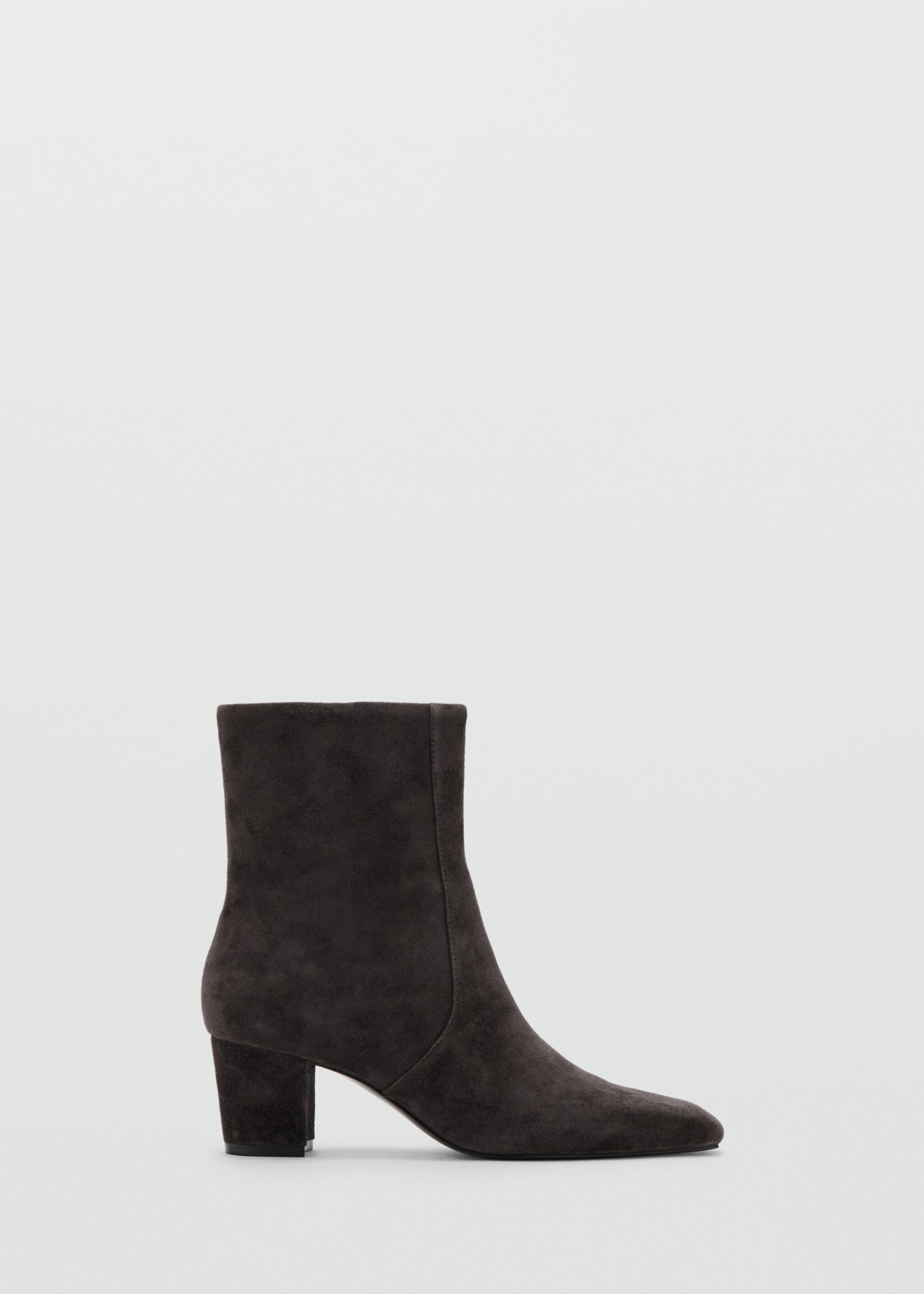 Suede block-heel boots - Article without model, Dark Heather Grey. Ref: 27091208-00.