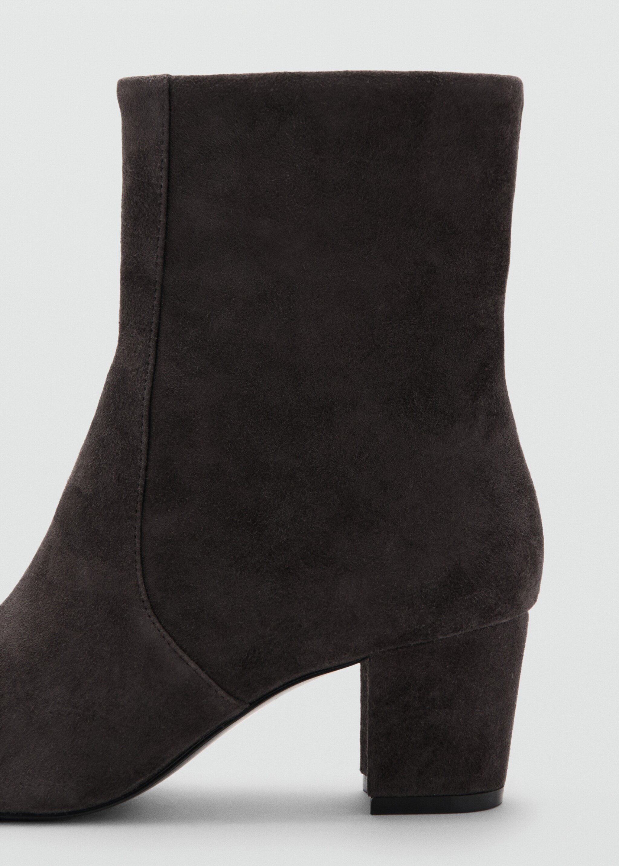 Suede block-heel boots - Details of the article 1, Dark Heather Grey. Ref: 27091208-00.