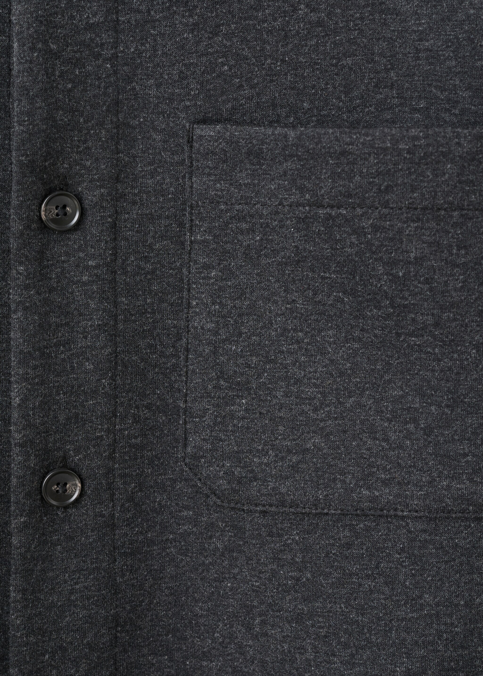 Flannel overshirt with pockets - Details of the article 8, Dark Heather Grey. Ref: 27091209-00.