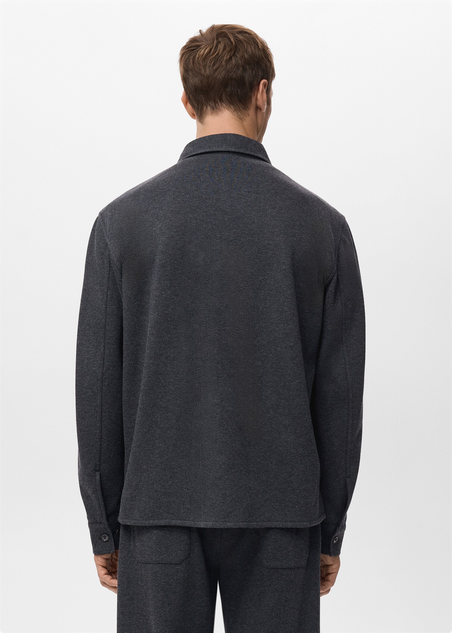 Flannel overshirt with pockets - Reverse of the article