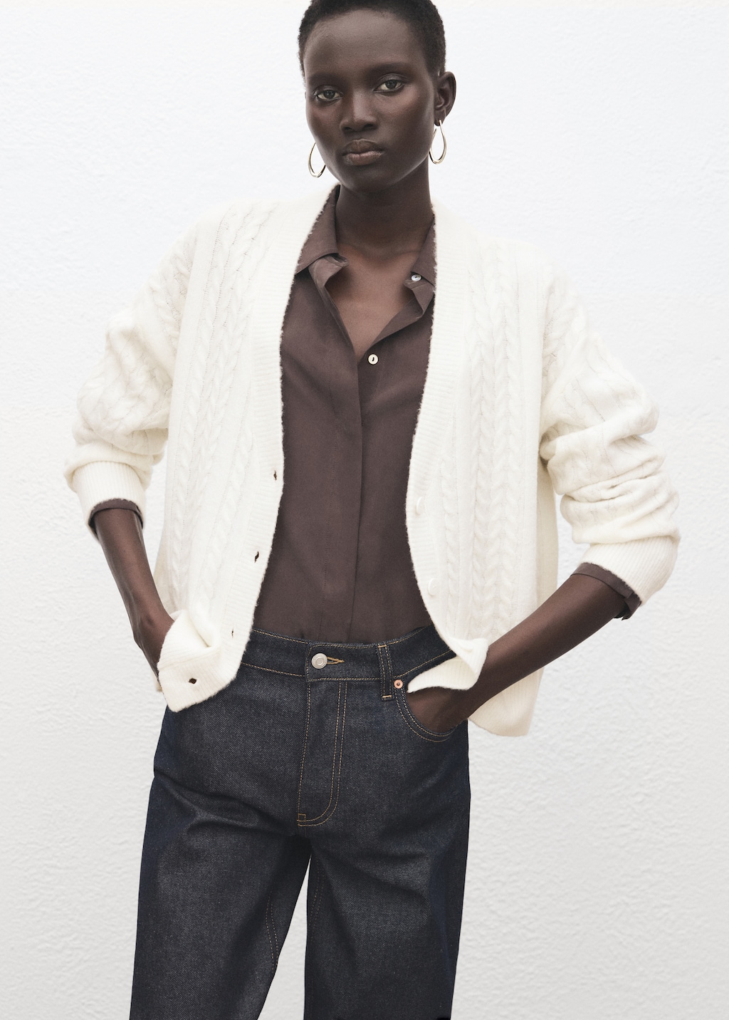 Mango Knitted braided cardigan