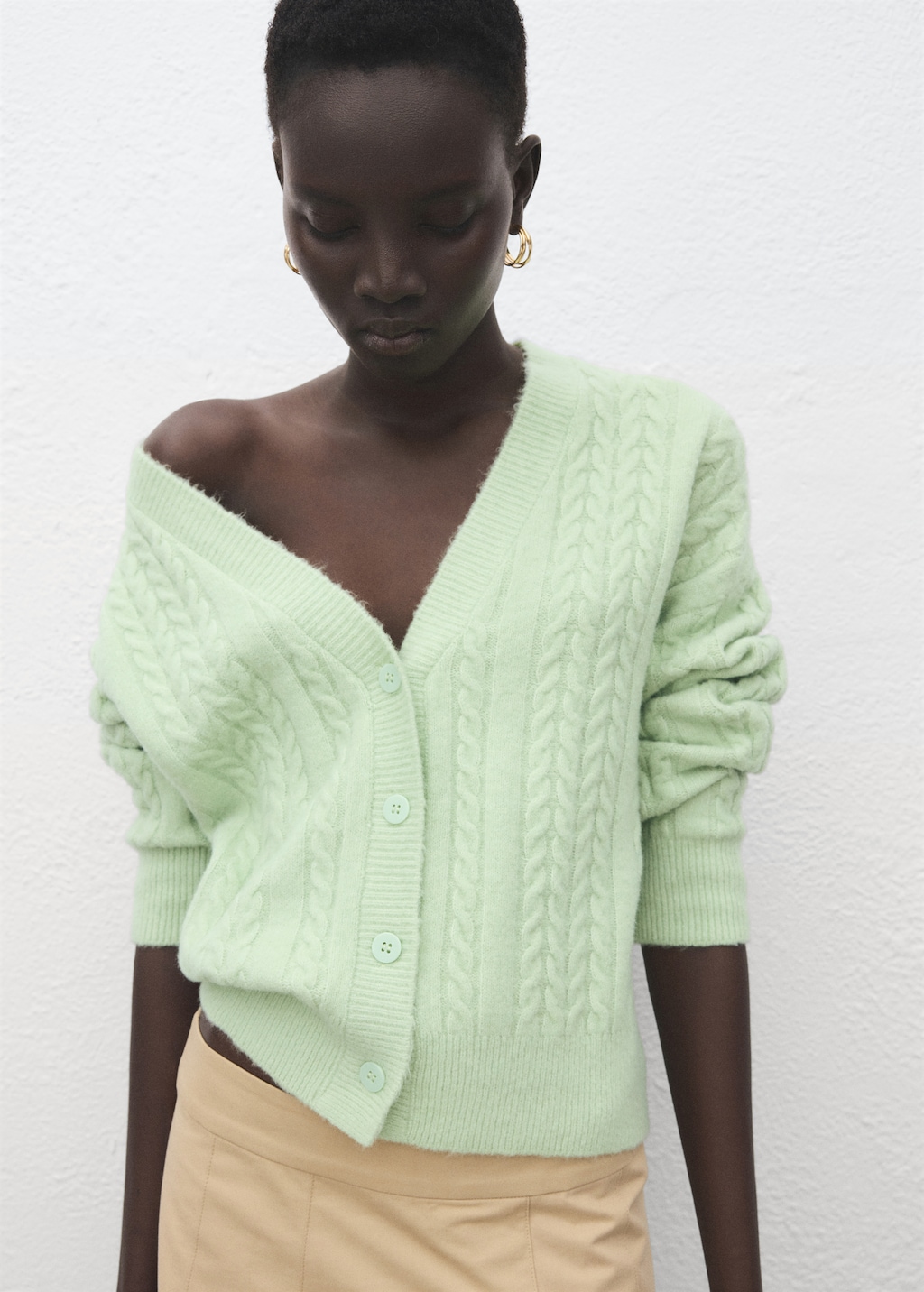 Knitted braided cardigan