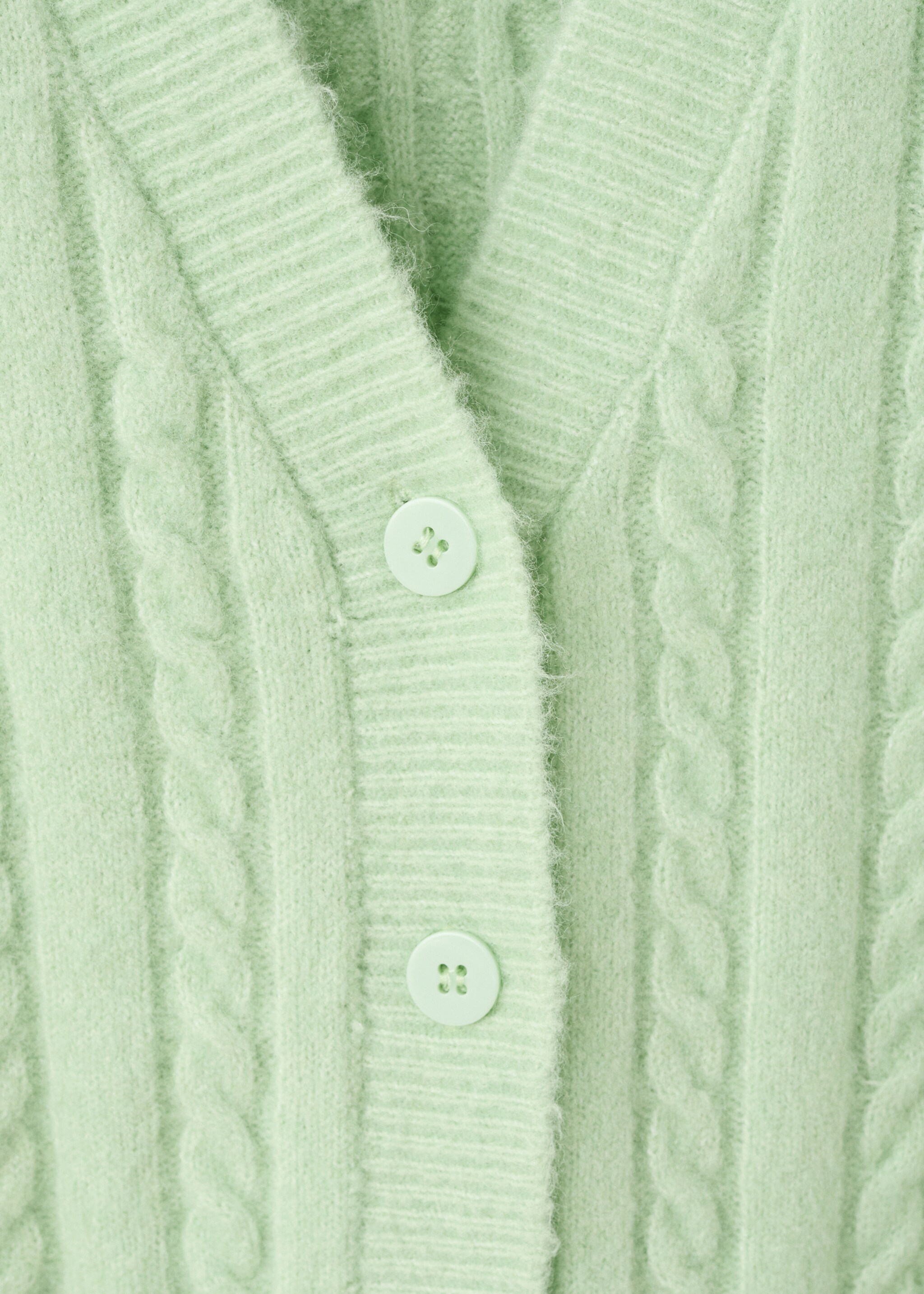 Cardigan maille tressée - Détail de l'article 8, Vert d´eau. Ref: 27091215-00.