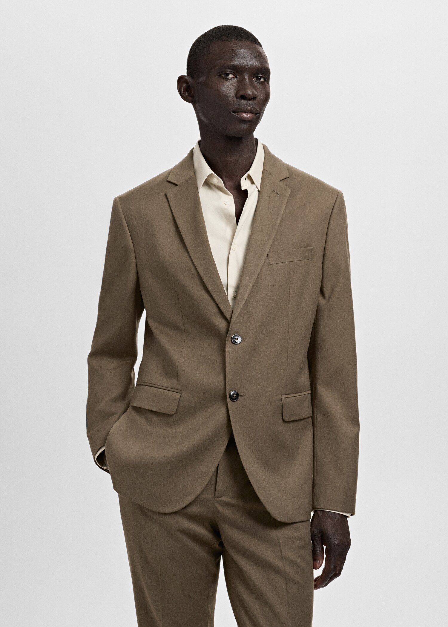 Super slim-fit blazer van stretchstof - Middenvlak