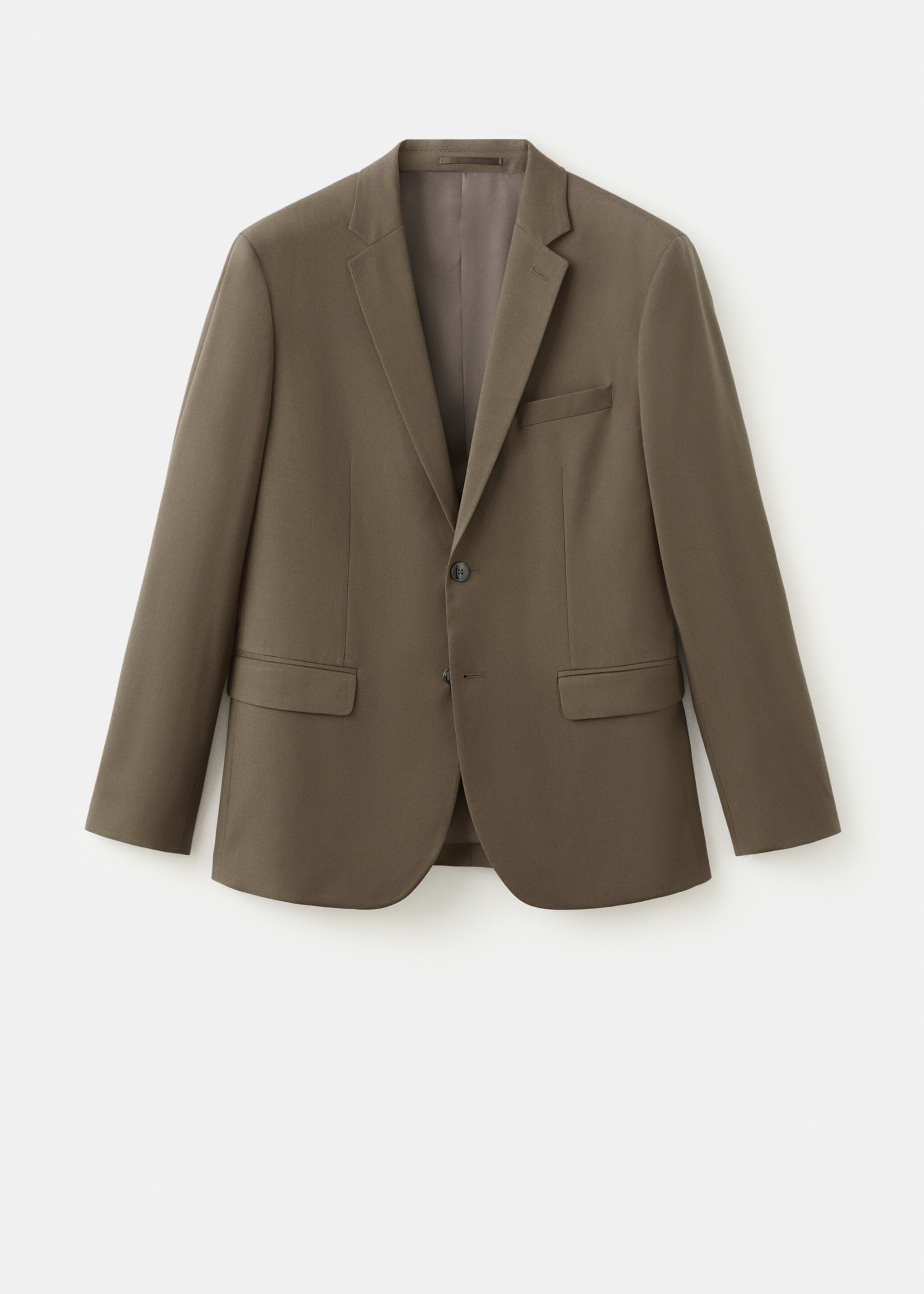 Super slim-fit suit jacket in stretch fabric - Article without model, Brown. Ref: 27091218-00.