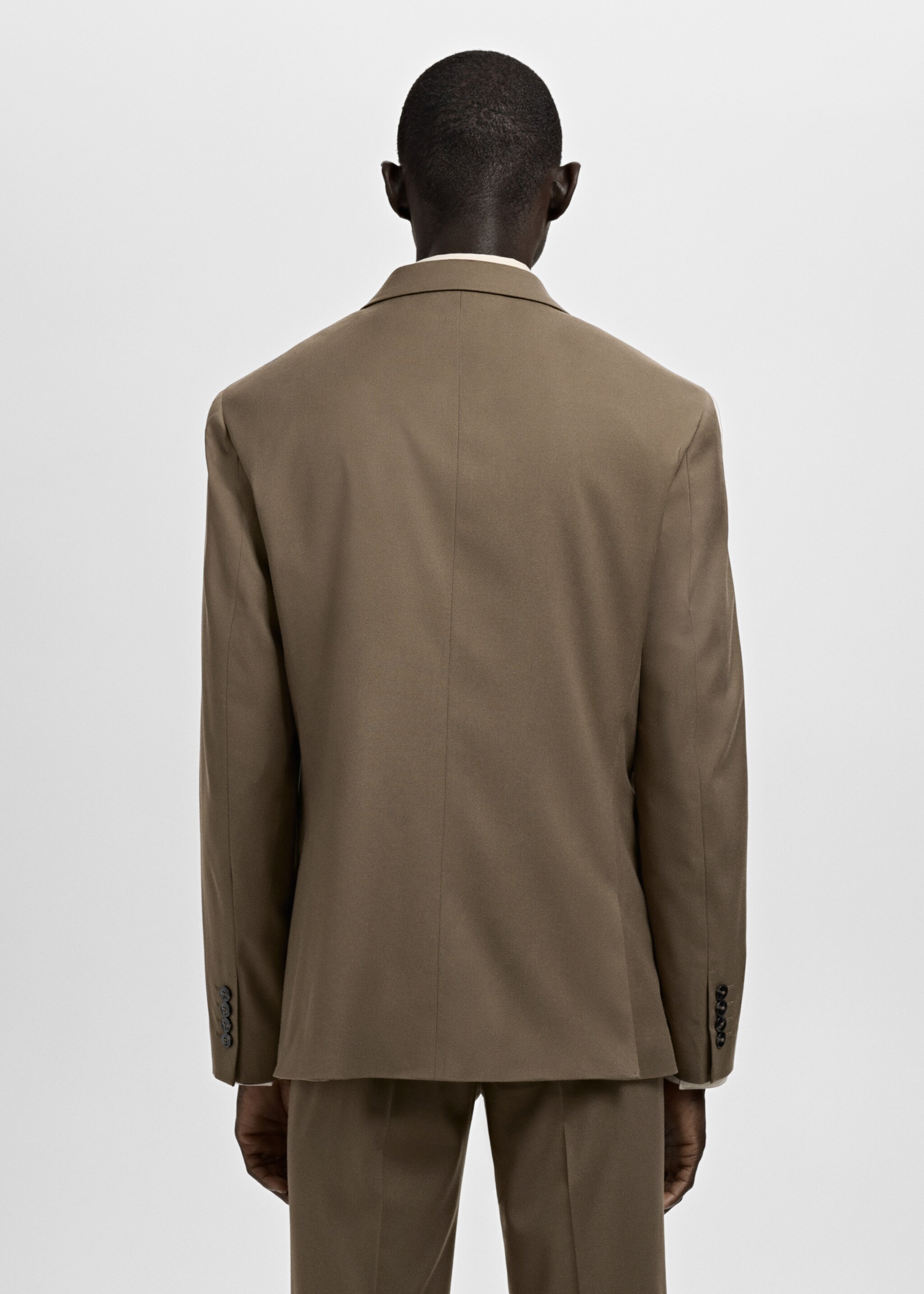 Super slim-fit suit jacket in stretch fabric - Reverse of the article, Brown. Ref: 27091218-00.