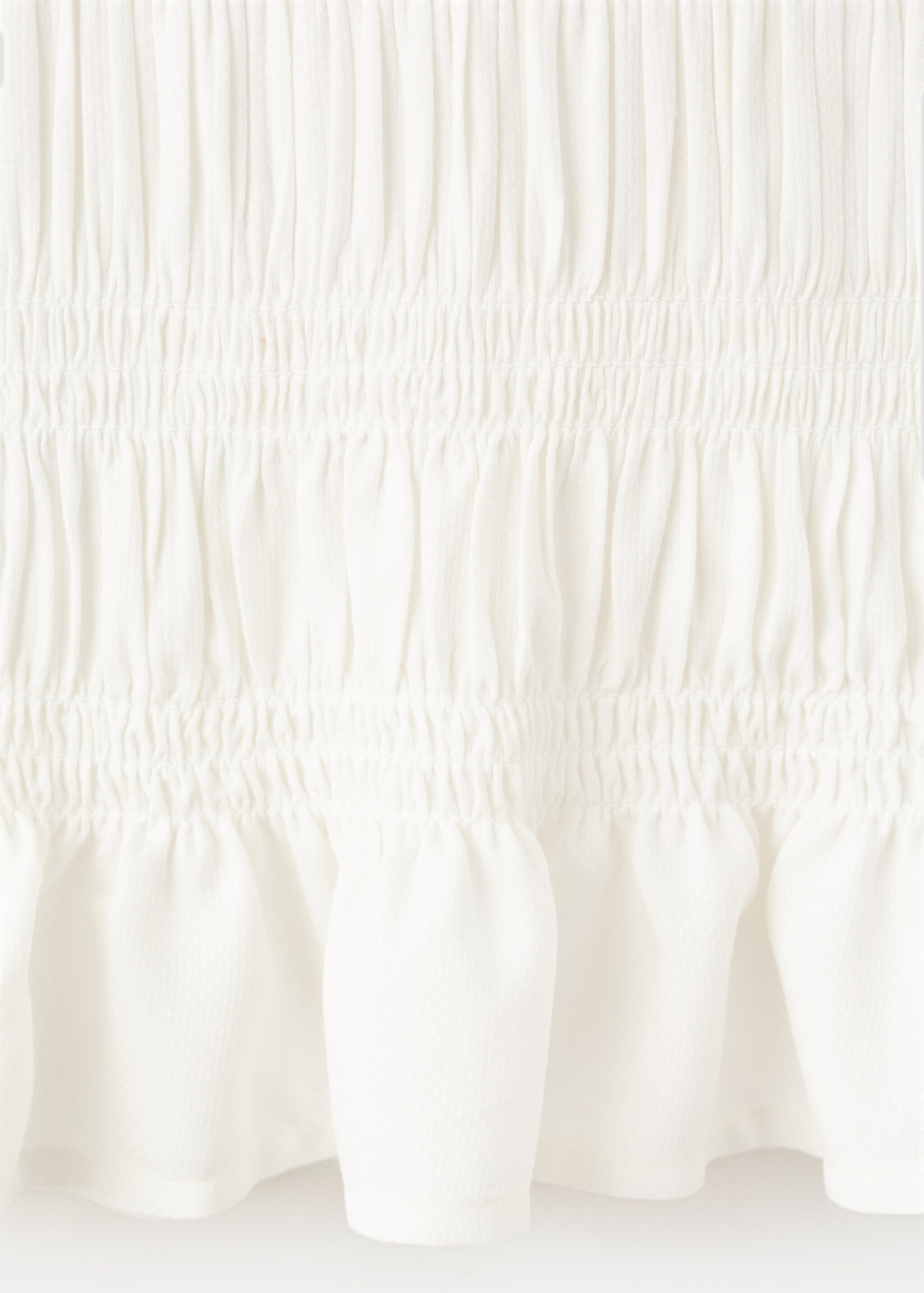 Ruched blouse with ruffles - Details of the article 0, Off White. Ref: 27091220-00.