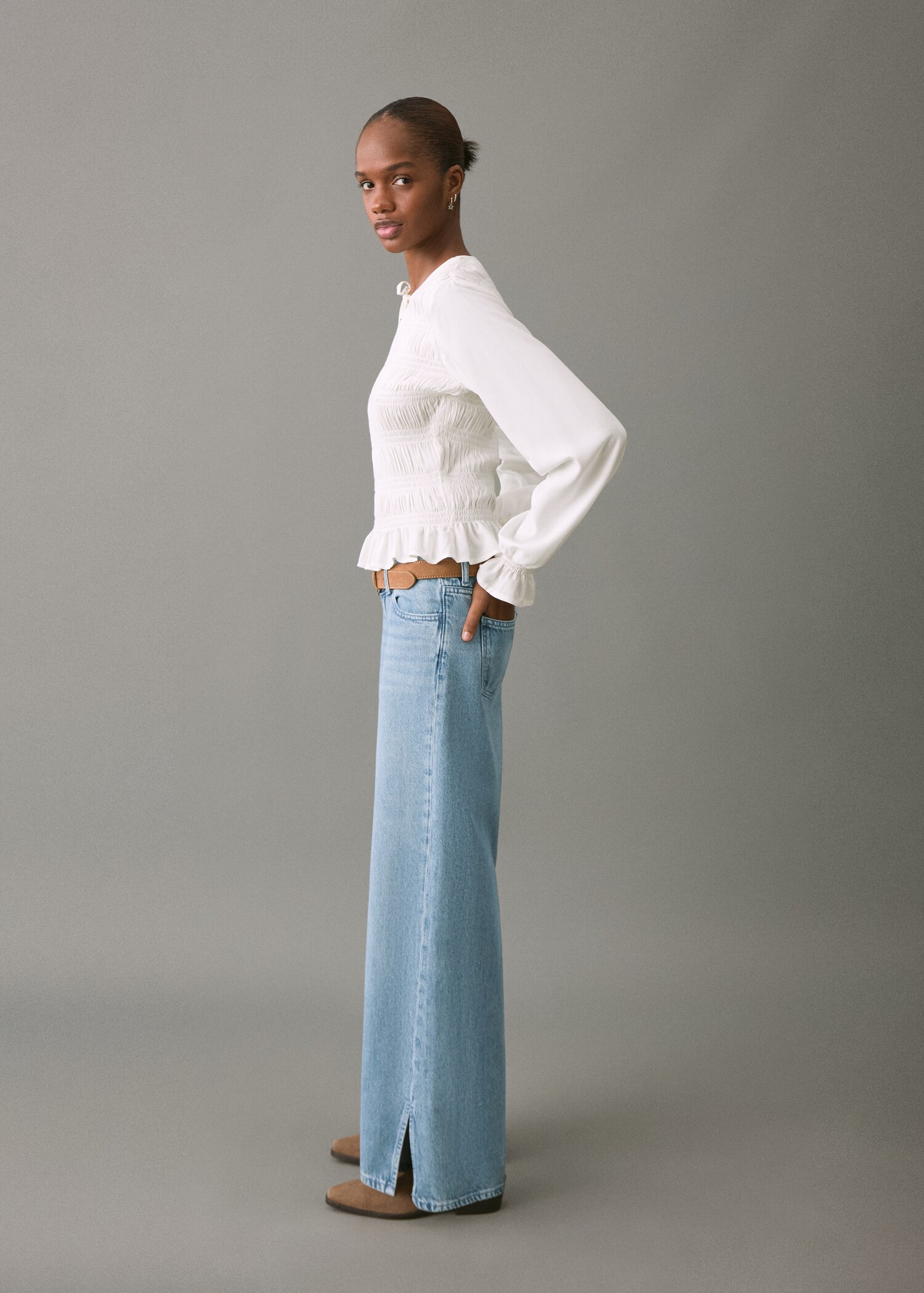 Ruched blouse with ruffles - Details of the article 2