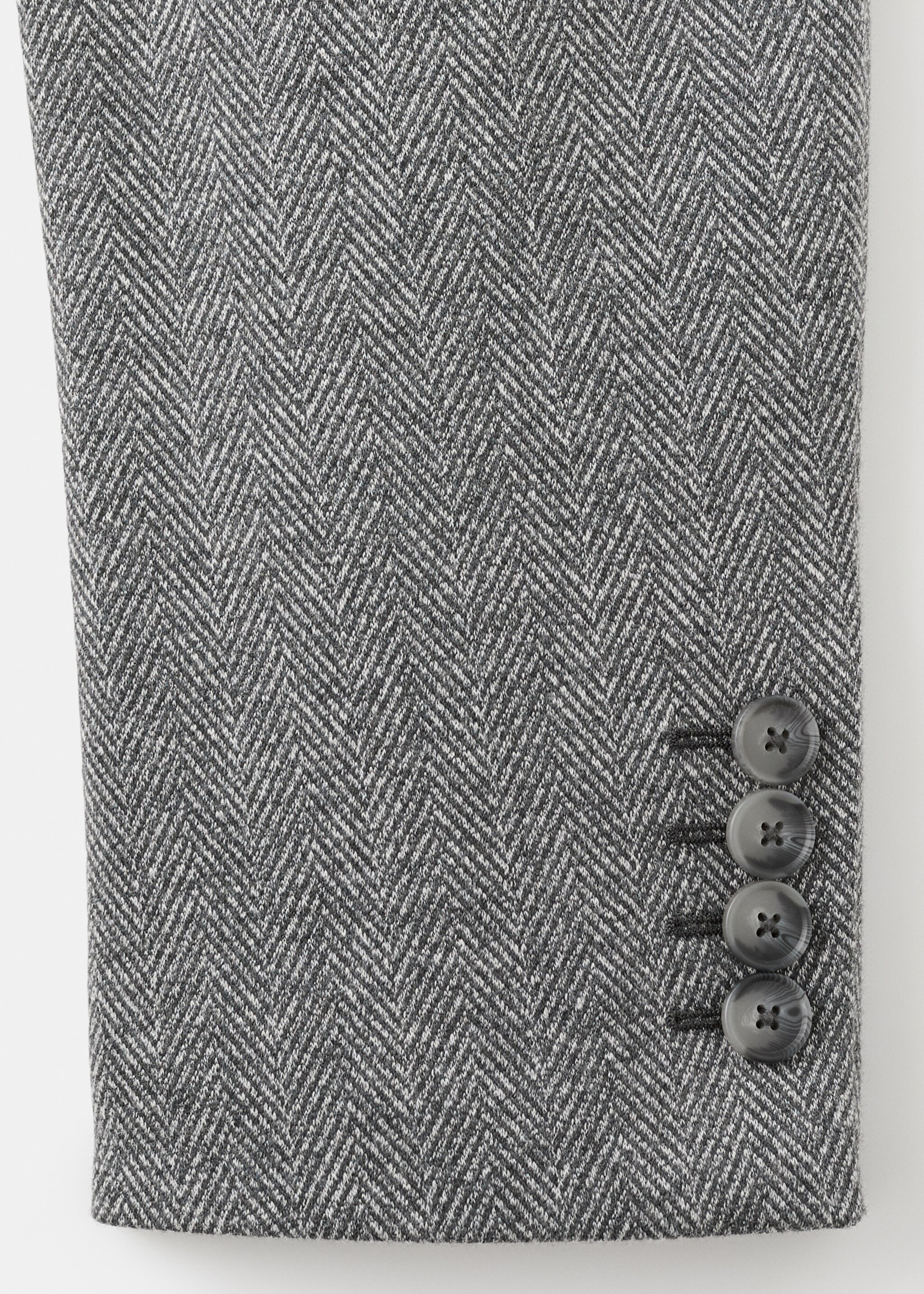 Slim-fit herringbone tailored jacket - Details of the article 0, Grey. Ref: 27091221-00.