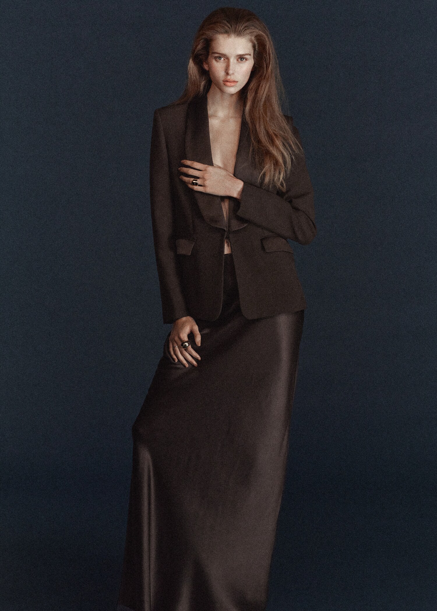 Satin maxi-skirt - Medium plane