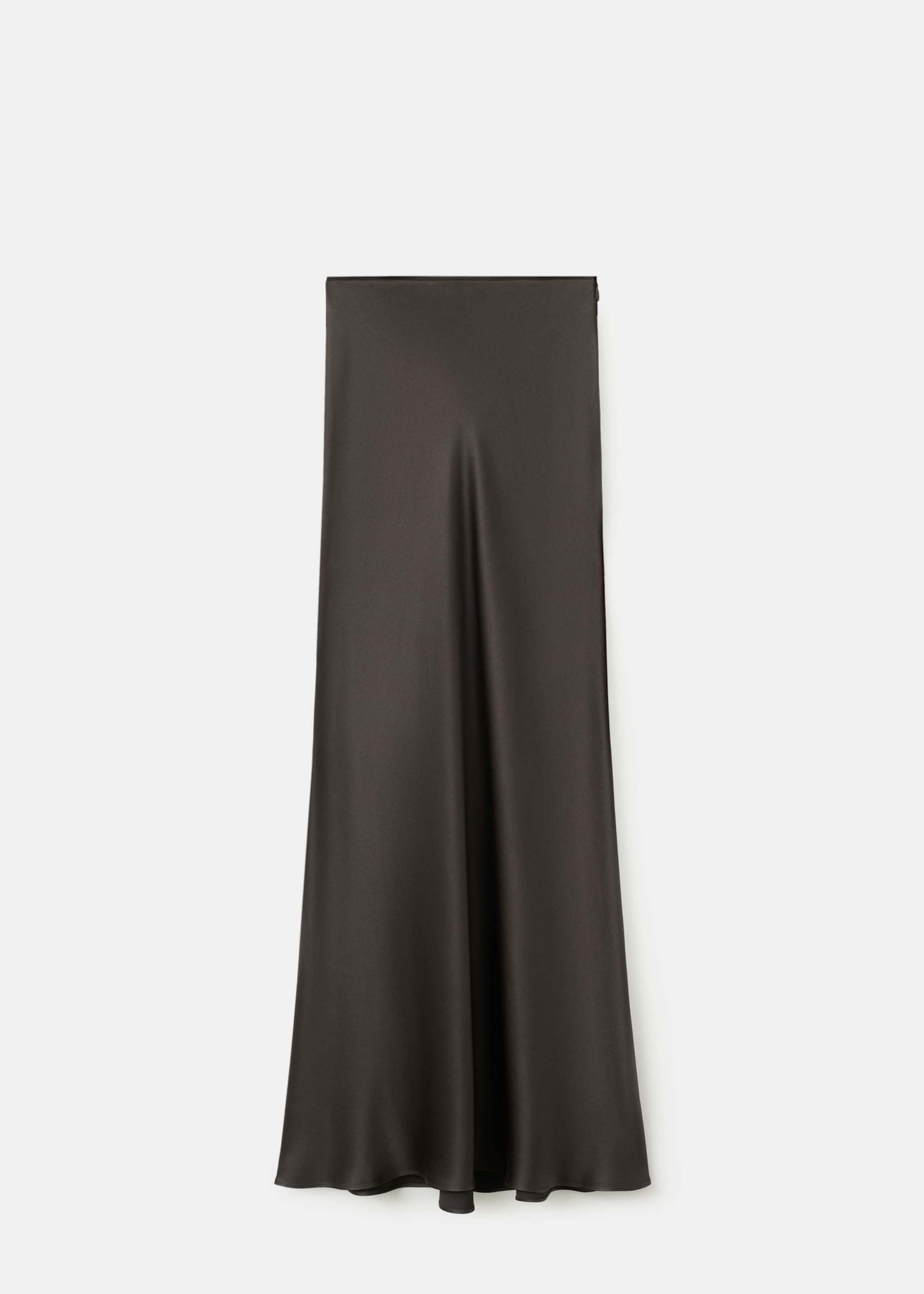 Satin maxi-skirt - Article without model, Brown. Ref: 27091222-00.