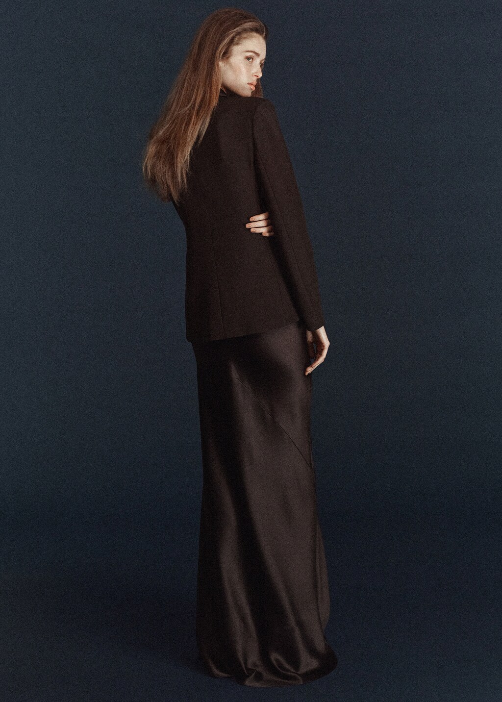 Satin maxi-skirt