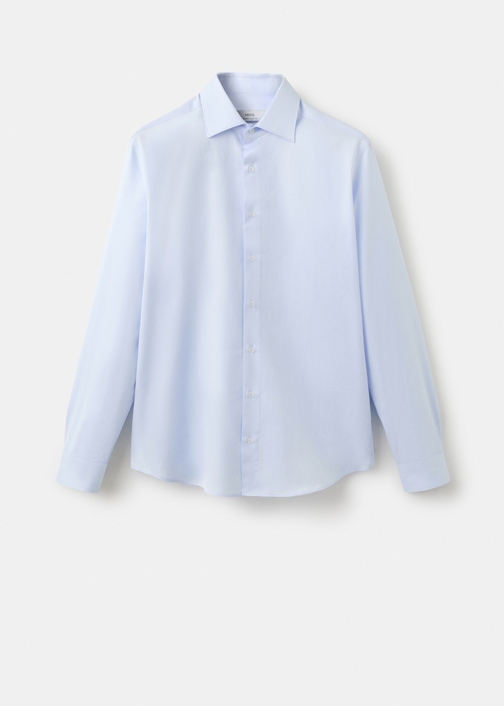 Slim fit cotton suit shirt - Article without model, Sky Blue. Ref: 27091223-00.
