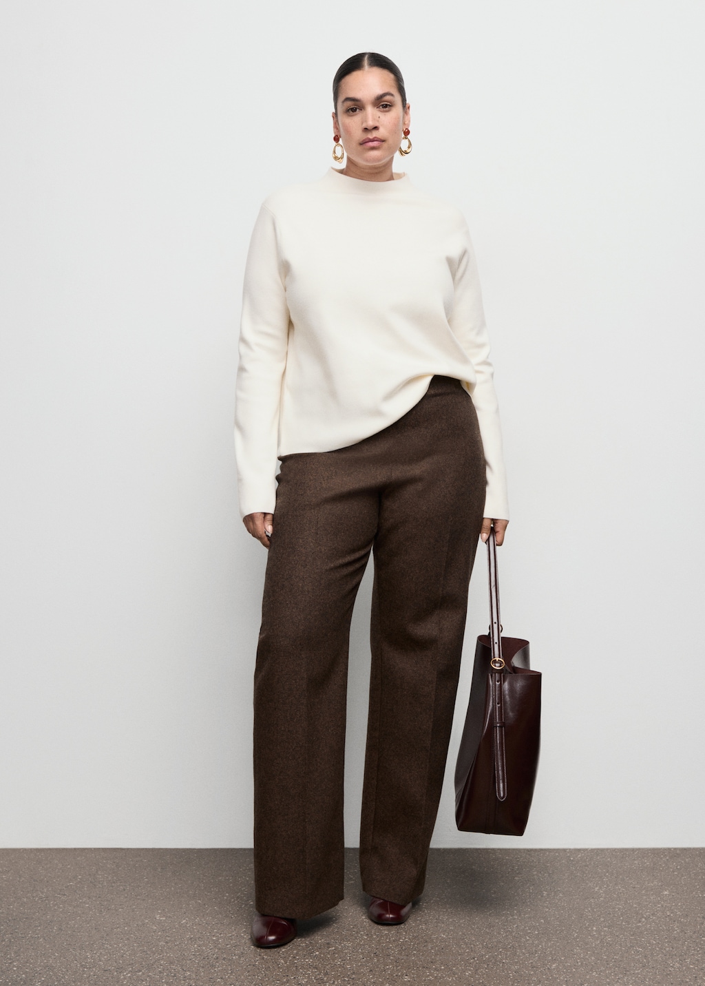 Mango Knitted sweater with perkins neck