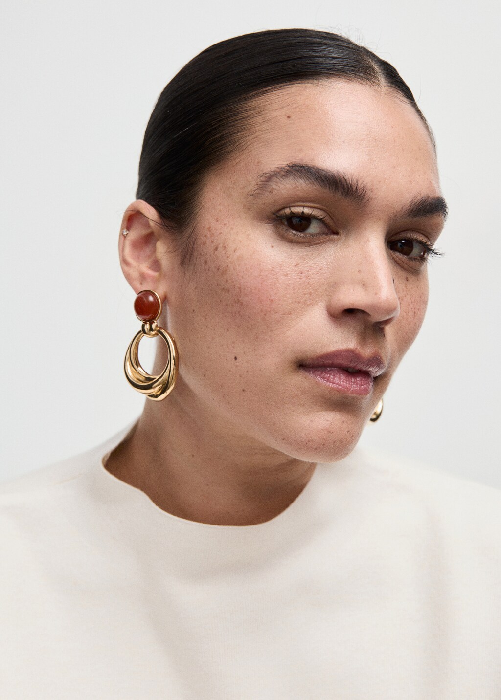 Mango Knitted sweater with perkins neck