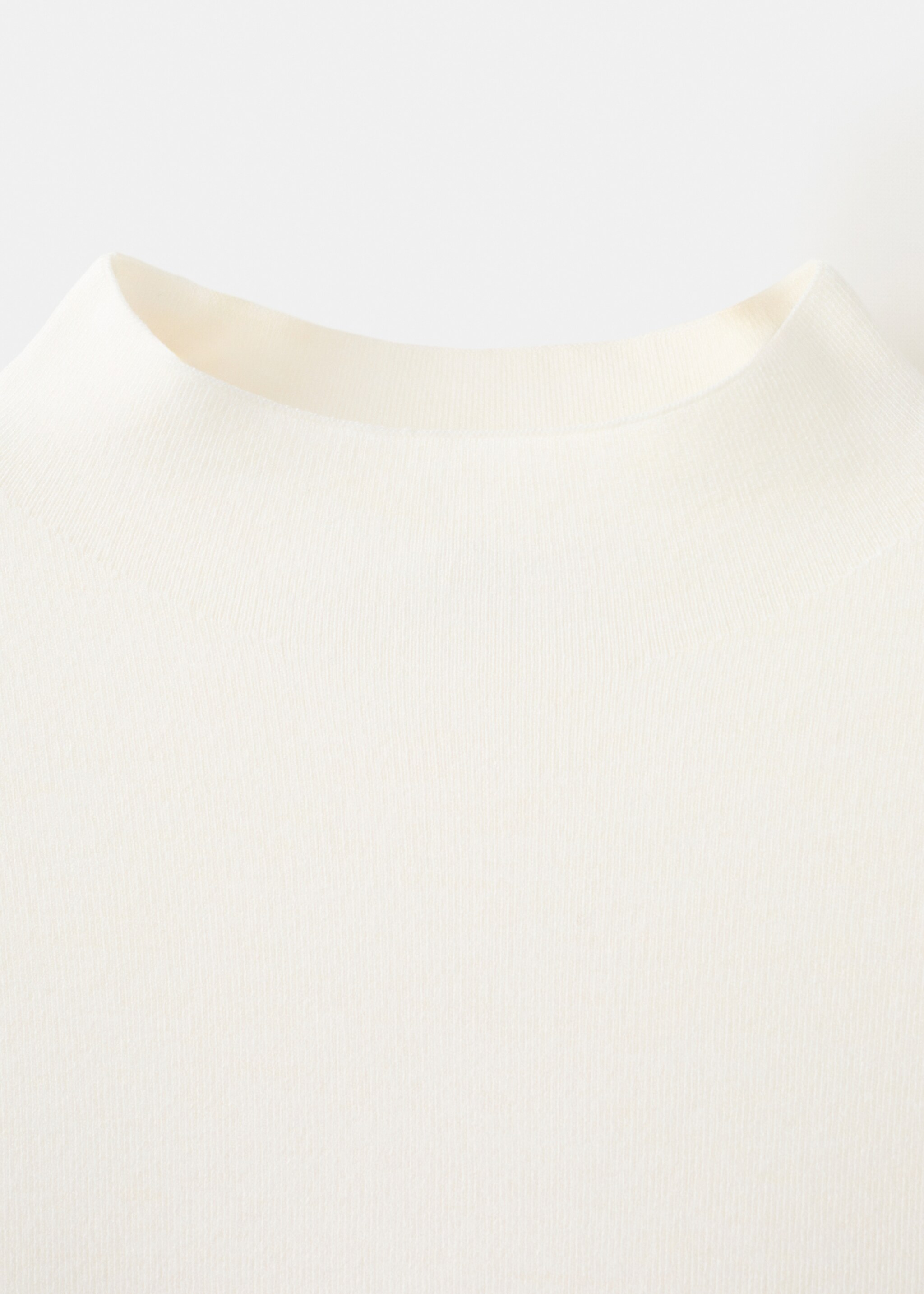 Knitted sweater with perkins neck - Details of the article 8, Ecru. Ref: 27091224-00.