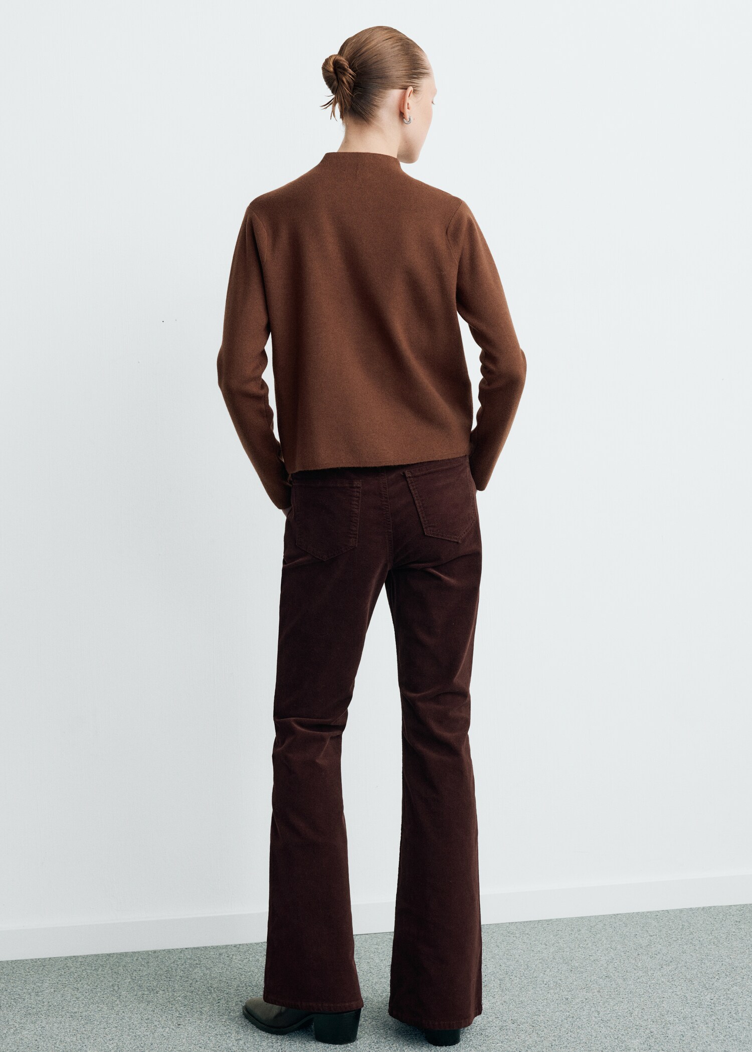 Knitted sweater with perkins neck - Reverse of the article