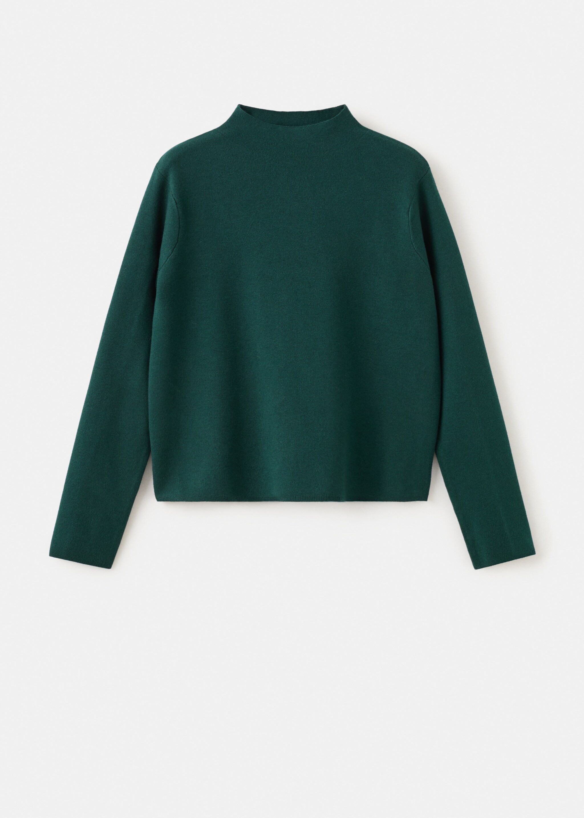 Knitted sweater with perkins neck - Article without model, Dark Green. Ref: 27091224-00.