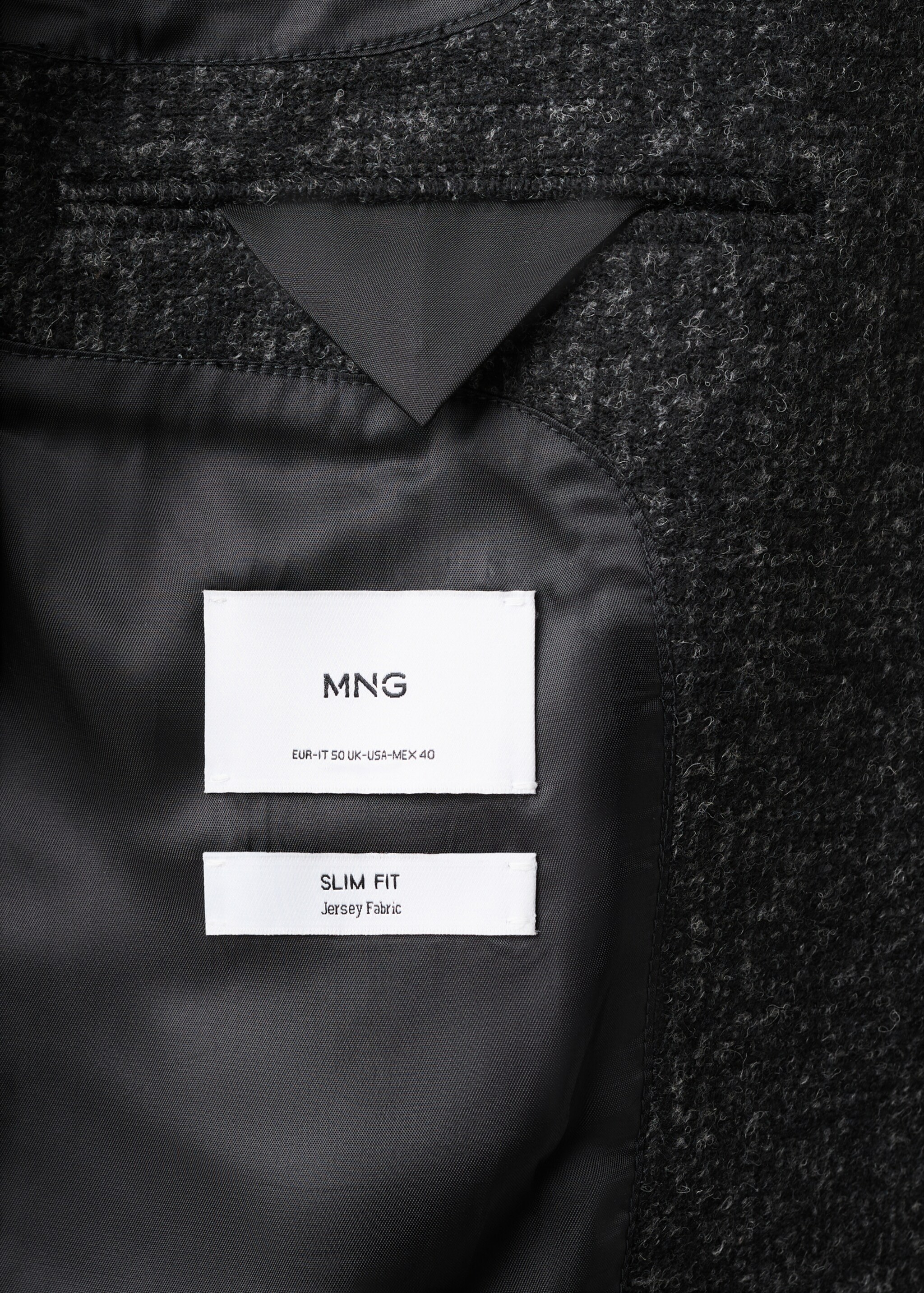 Slim fit wool blend blazer - Details of the article 0, Grey. Ref: 27091229-00.