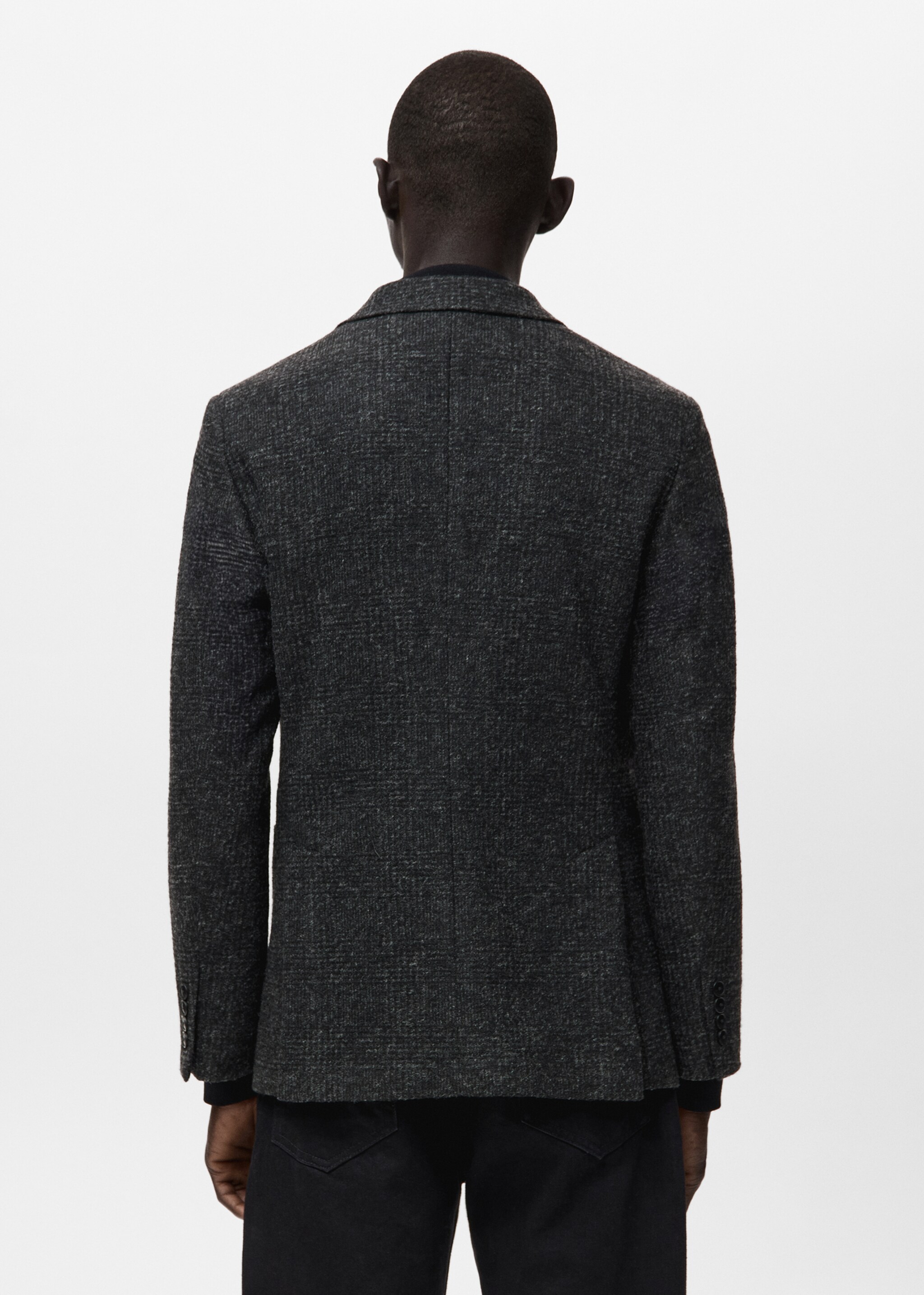 Slim fit wool blend blazer - Reverse of the article, Grey. Ref: 27091229-00.