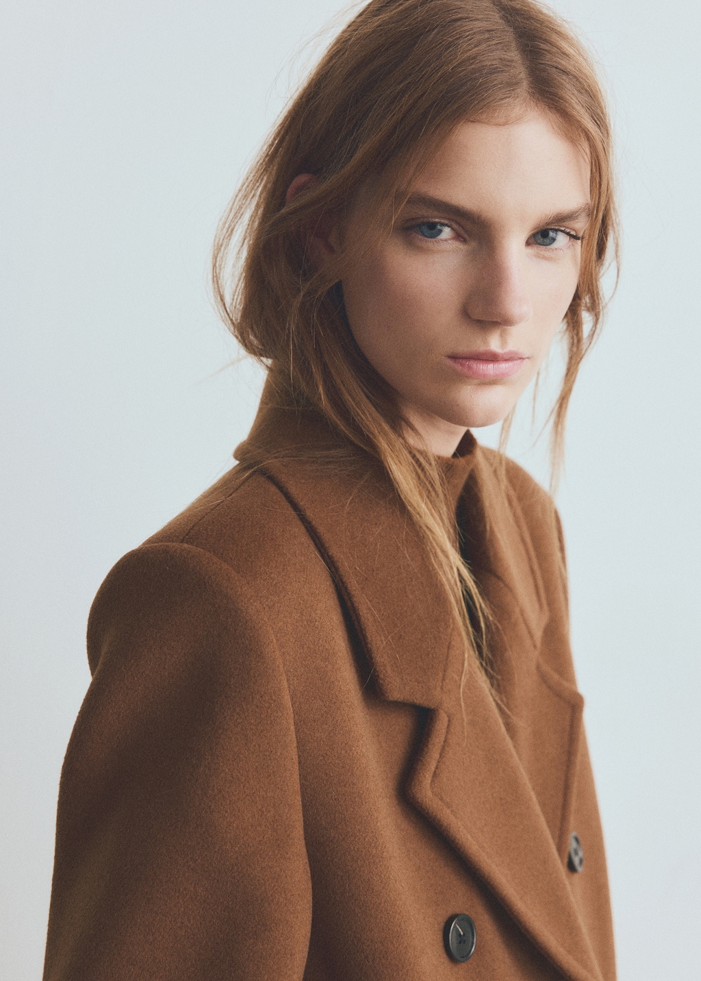 Mango Double-breasted wool coat