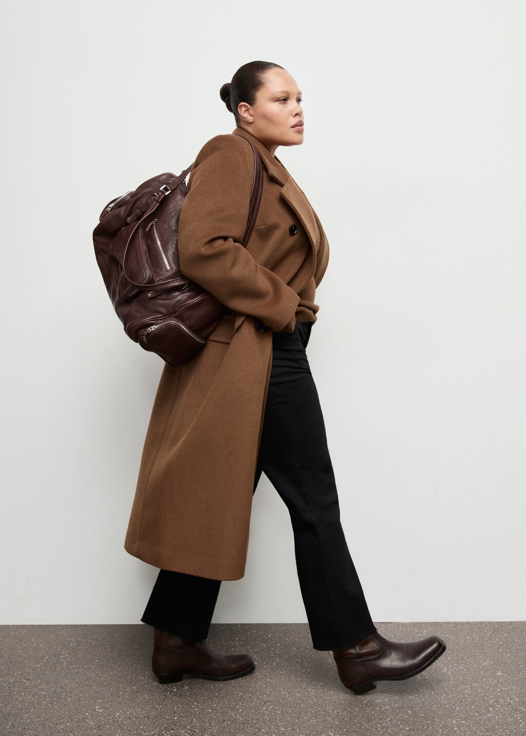 Mango Double-breasted wool coat